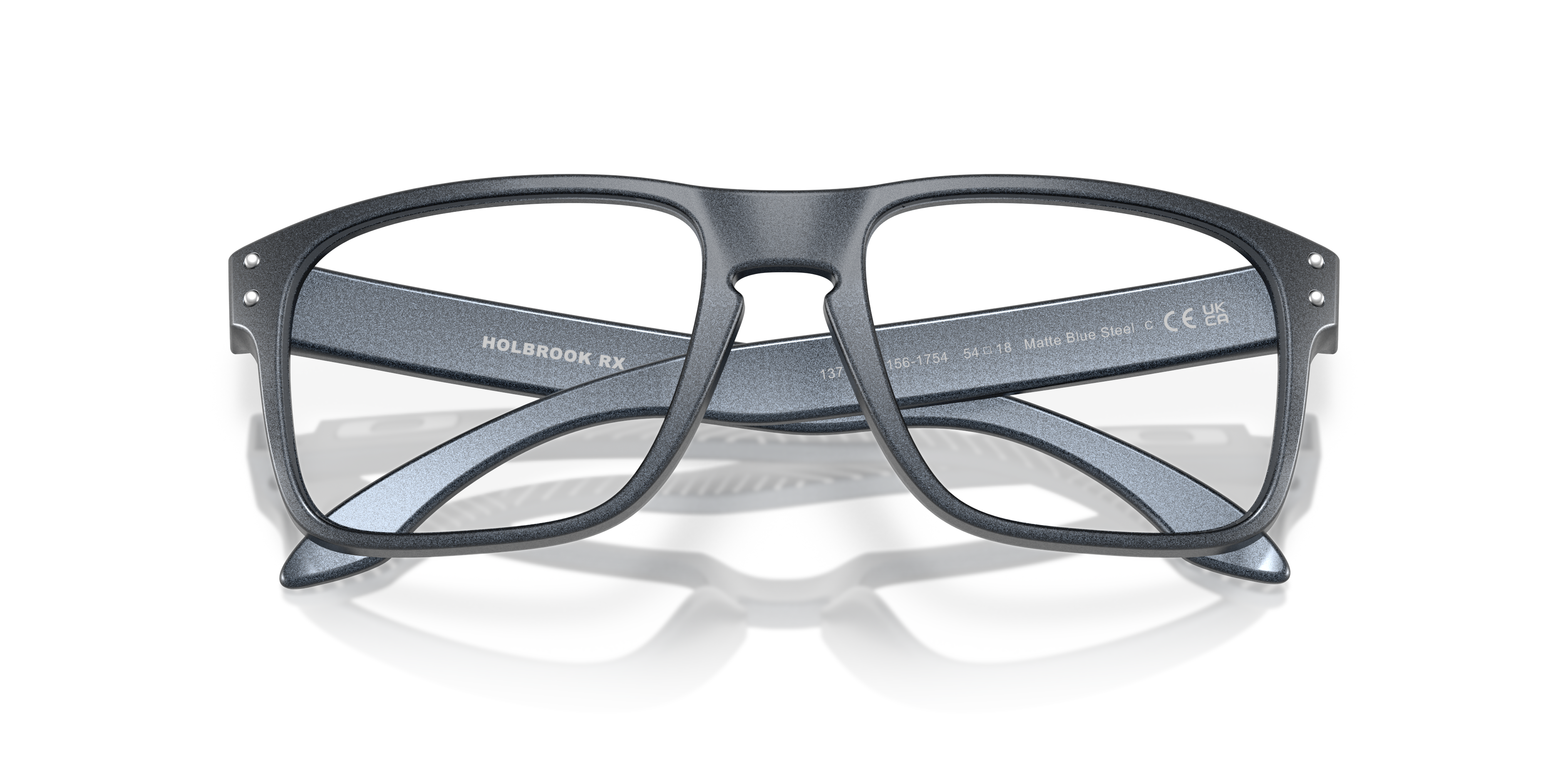 Oakley Holbrook RX OX8156 in Matte Blue Steel, front detail view #Colour_Matte Blue Steel