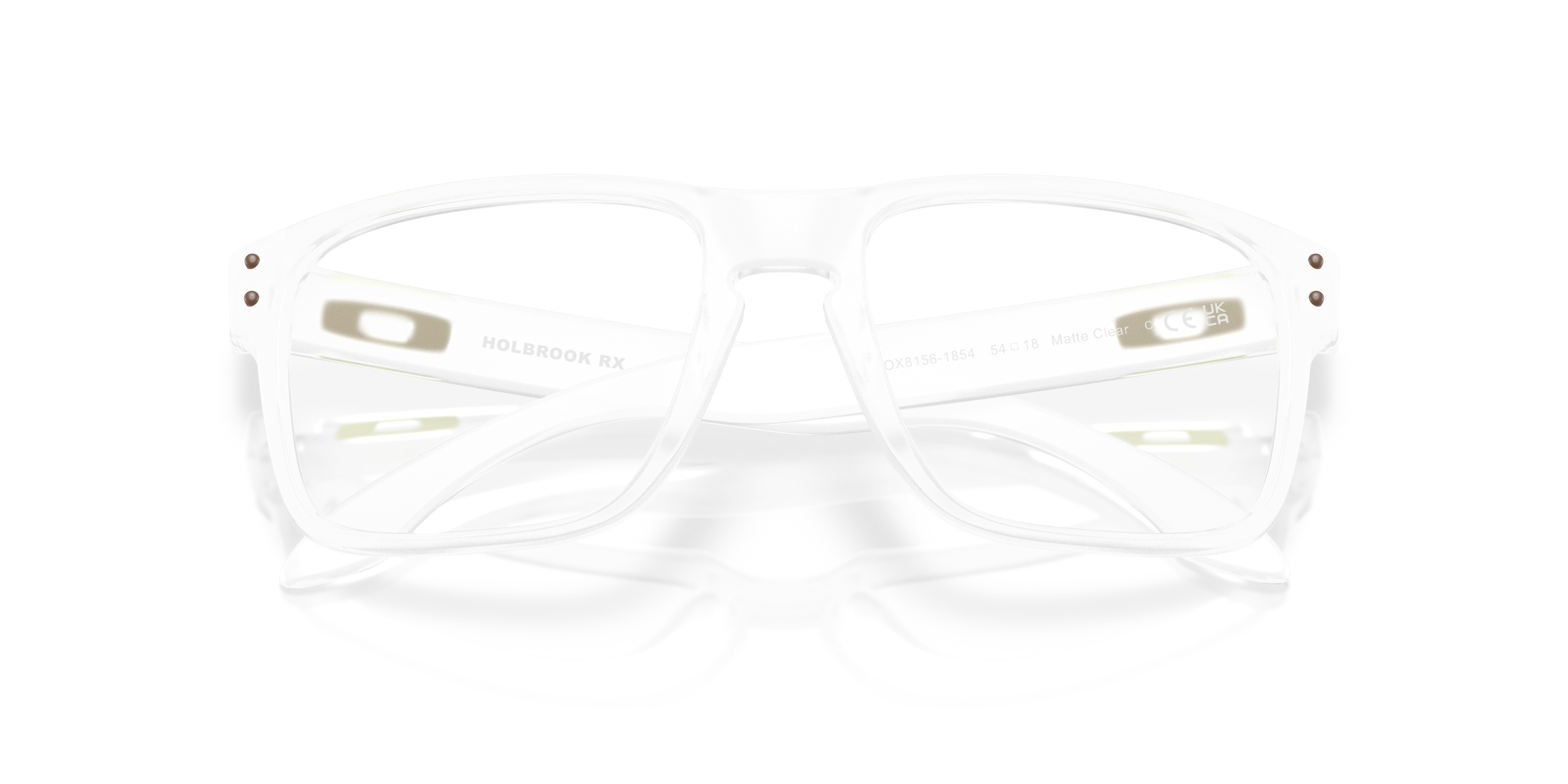 Oakley Holbrook RX OX8156 in Matte Clear (815618), front detail view #Colour_Matte Clear (815618)