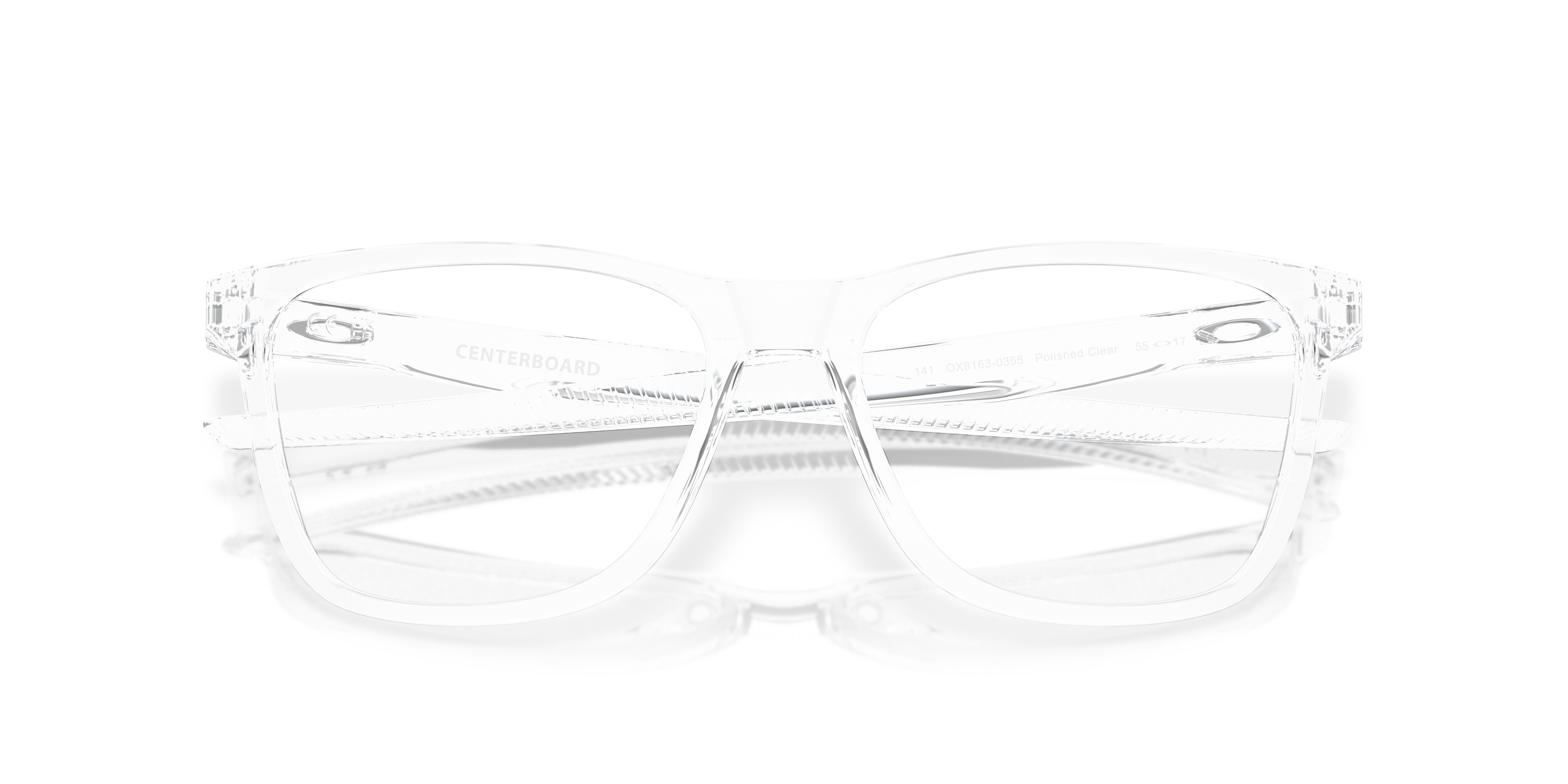 Oakley Centerboard OX8163 in Polished Clear, front detail view #Colour_Polished Clear