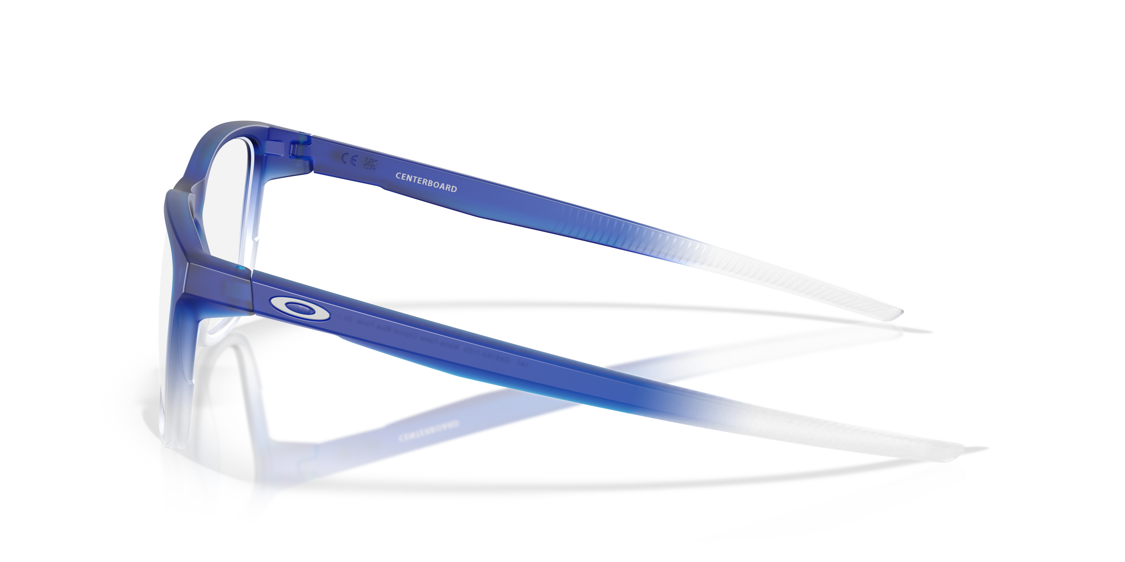Oakley Centerboard OX8163 in Matt Clear Crystal Blue Fade, side view #Colour_Matt Clear Crystal Blue Fade