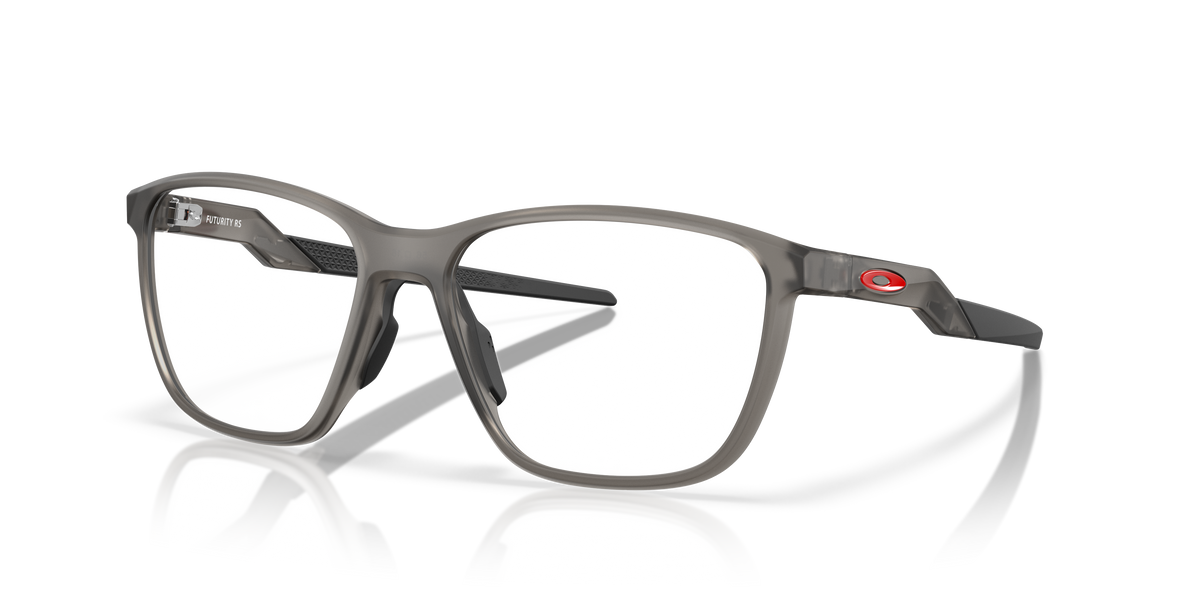 Oakley Futurity RS OX8186 in Satin Grey Smoke, three-quarter view #Colour_Satin Grey Smoke (818602)