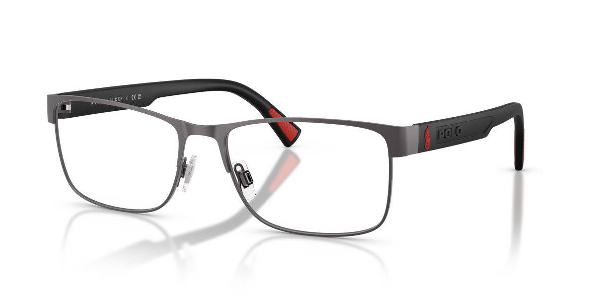 Polo by Ralph Lauren PH1244 in Semi-Shiny Dark Gunmetal, three-quarter view #Colour_Semi-Shiny Dark Gunmetal (9215)