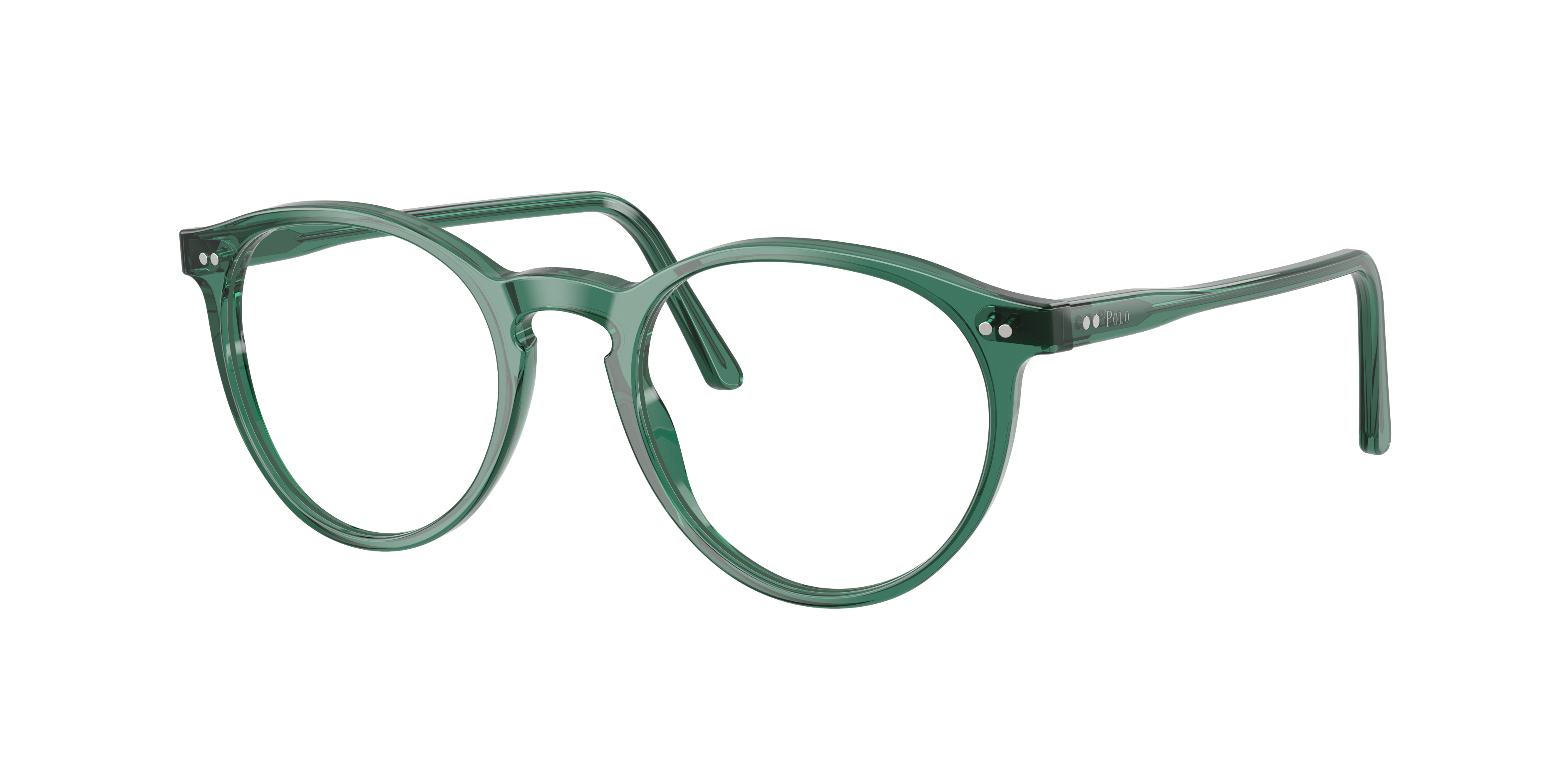 Polo by Ralph Lauren PH2083 - Shiny Transparent Green, three-quarter view #Colour_Shiny Transparent Green