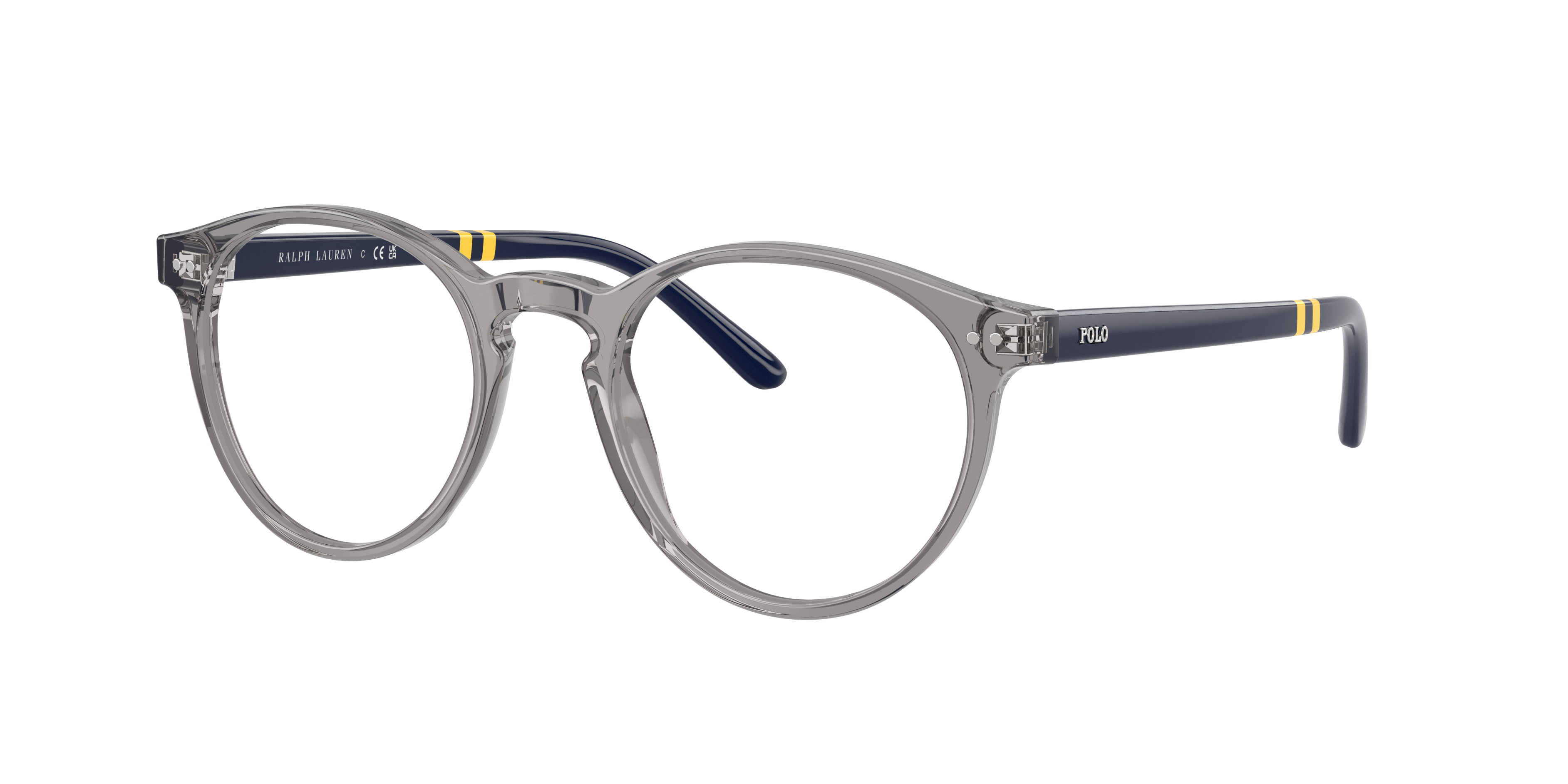 Polo by Ralph Lauren PH2297 - Shiny Transparent Grey, three-quarter view #Colour_Shiny Transparent Grey