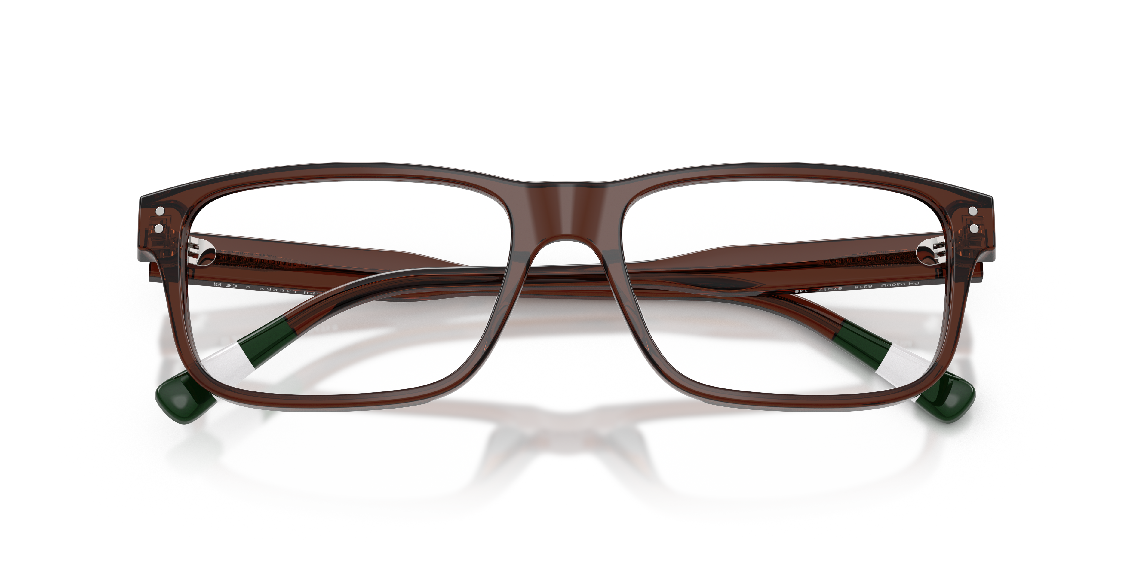 Polo by Ralph Lauren PH2302U - Shiny Transparent Brown, front detail view #Colour_Shiny Transparent Brown