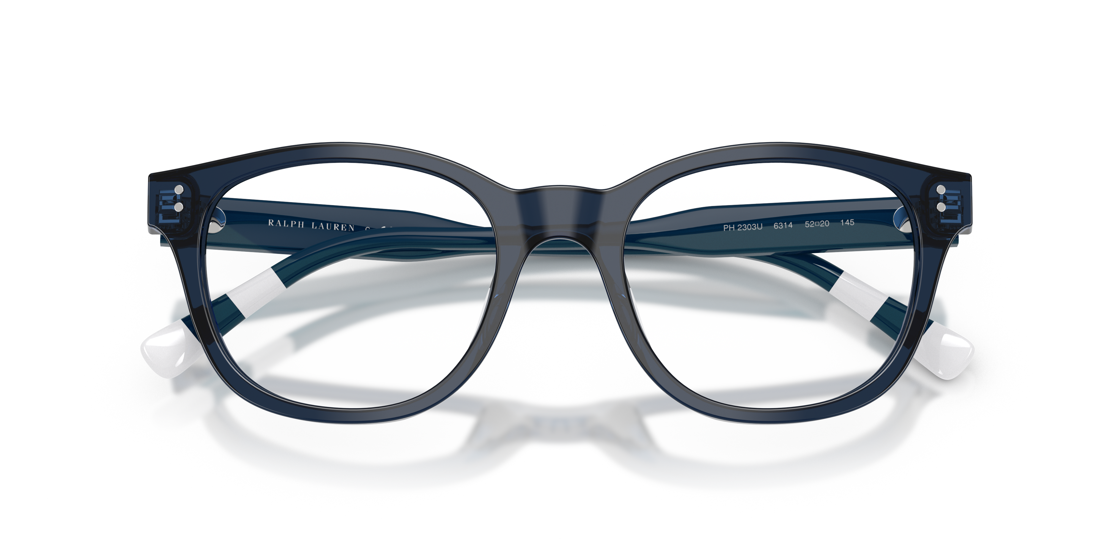 Polo by Ralph Lauren PH2303U - Shiny Transparent Blue, front detail view #Colour_Shiny Transparent Blue