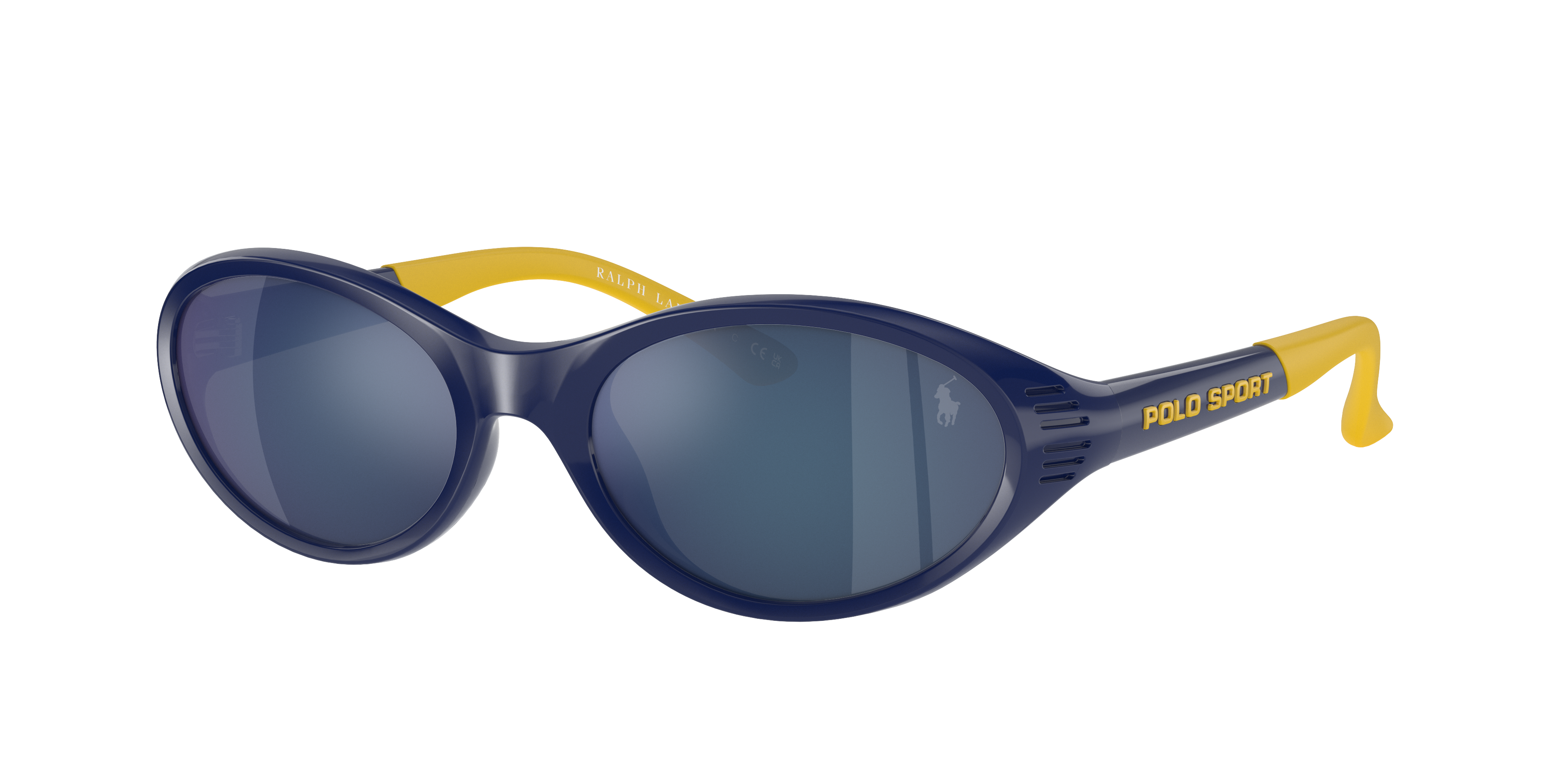 Polo by Ralph Lauren PH4197U - Shiny Heritage Blue, three-quarter view #Colour_Shiny Heritage Blue