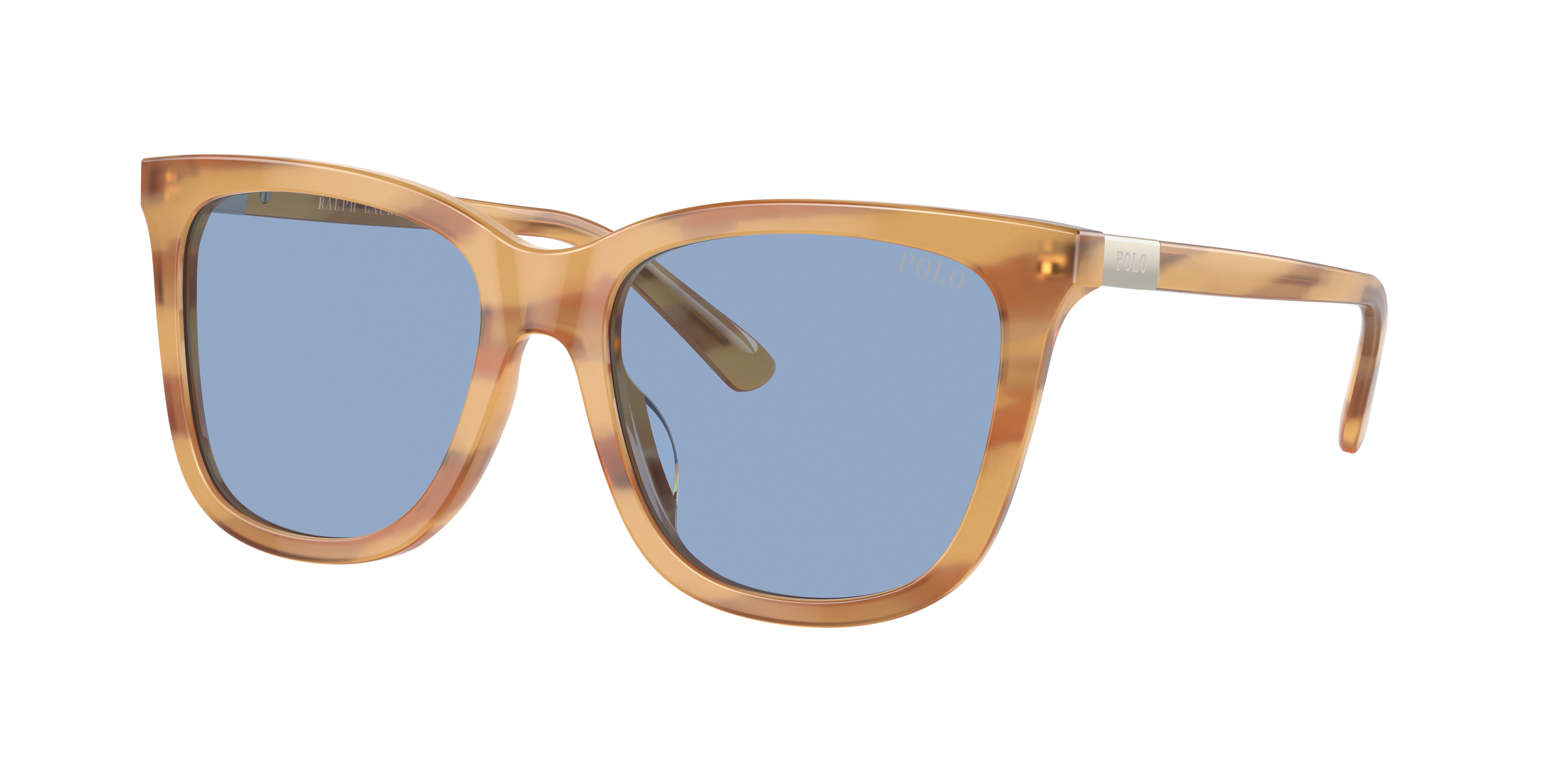 Polo by Ralph Lauren PH4201U - Shiny Light Honey Havana, three-quarter view #Colour_Shiny Light Honey Havana