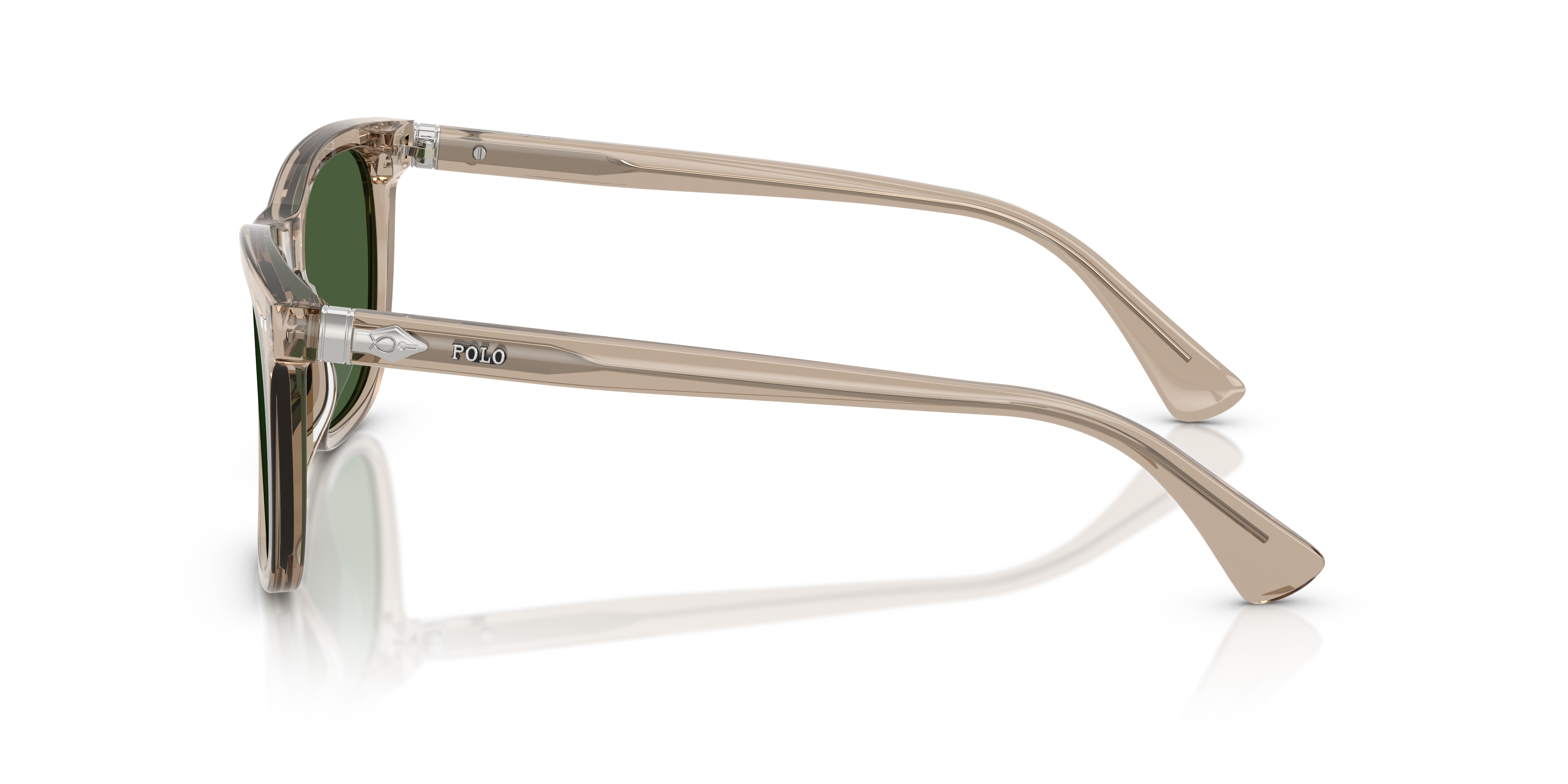 Polo by Ralph Lauren PH4220U - Shiny Transparent Dark Taupe, side view #Colour_Shiny Transparent Dark Taupe