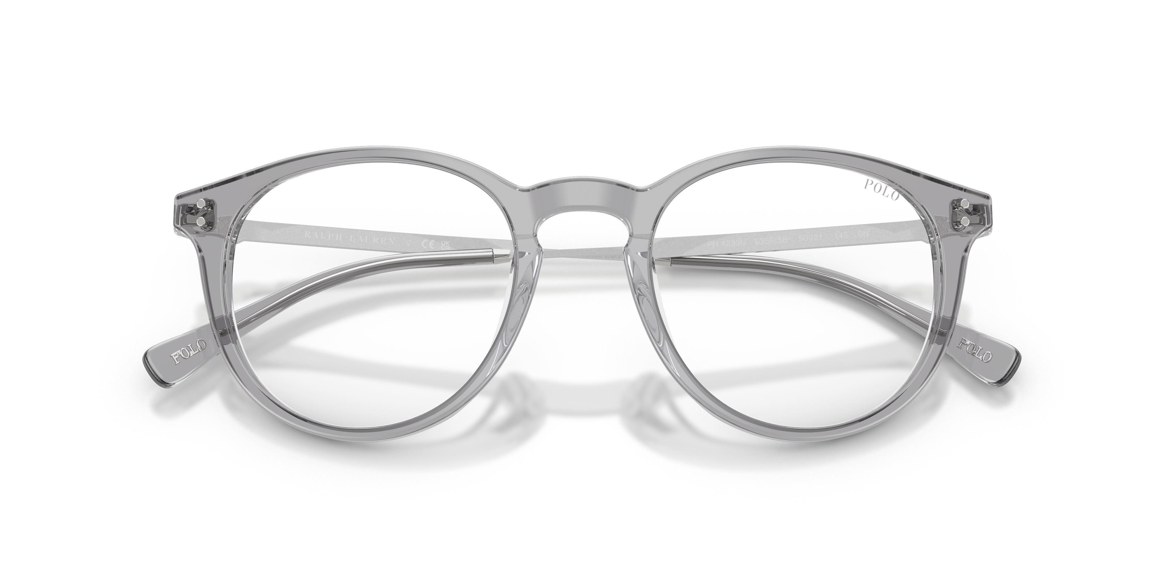 Polo by Ralph Lauren PH4239U - Shiny Transparent Grey, front detail view #Colour_Shiny Transparent Grey