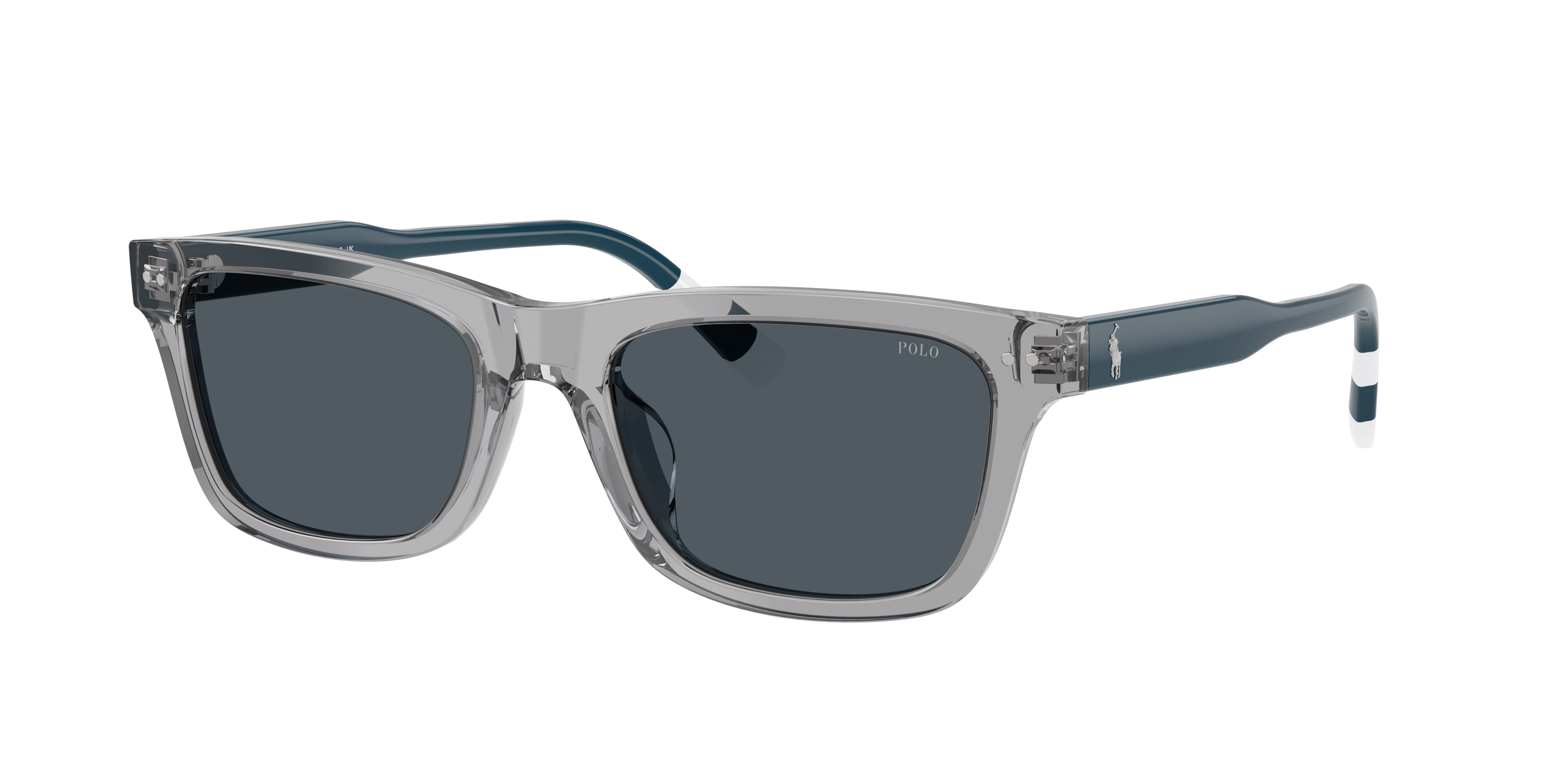 Polo by Ralph Lauren PH4240U - Shiny Transparent Grey, three-quarter view #Colour_Shiny Transparent Grey