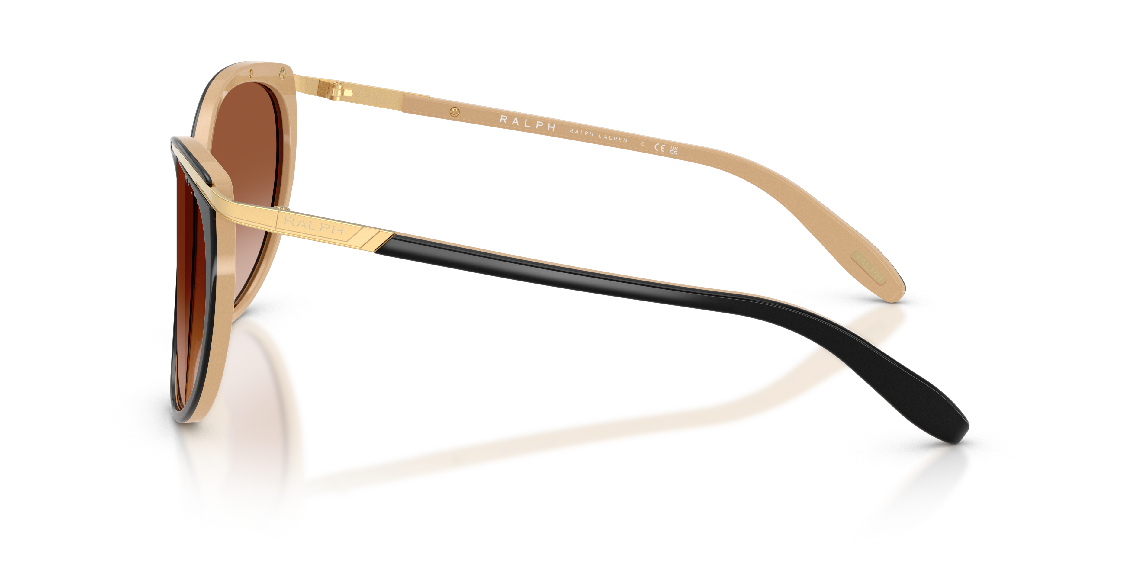 Ralph by Ralph Lauren RA5150 in Shiny Black On Nude & Gold, side view #Colour_Shiny Black On Nude & Gold