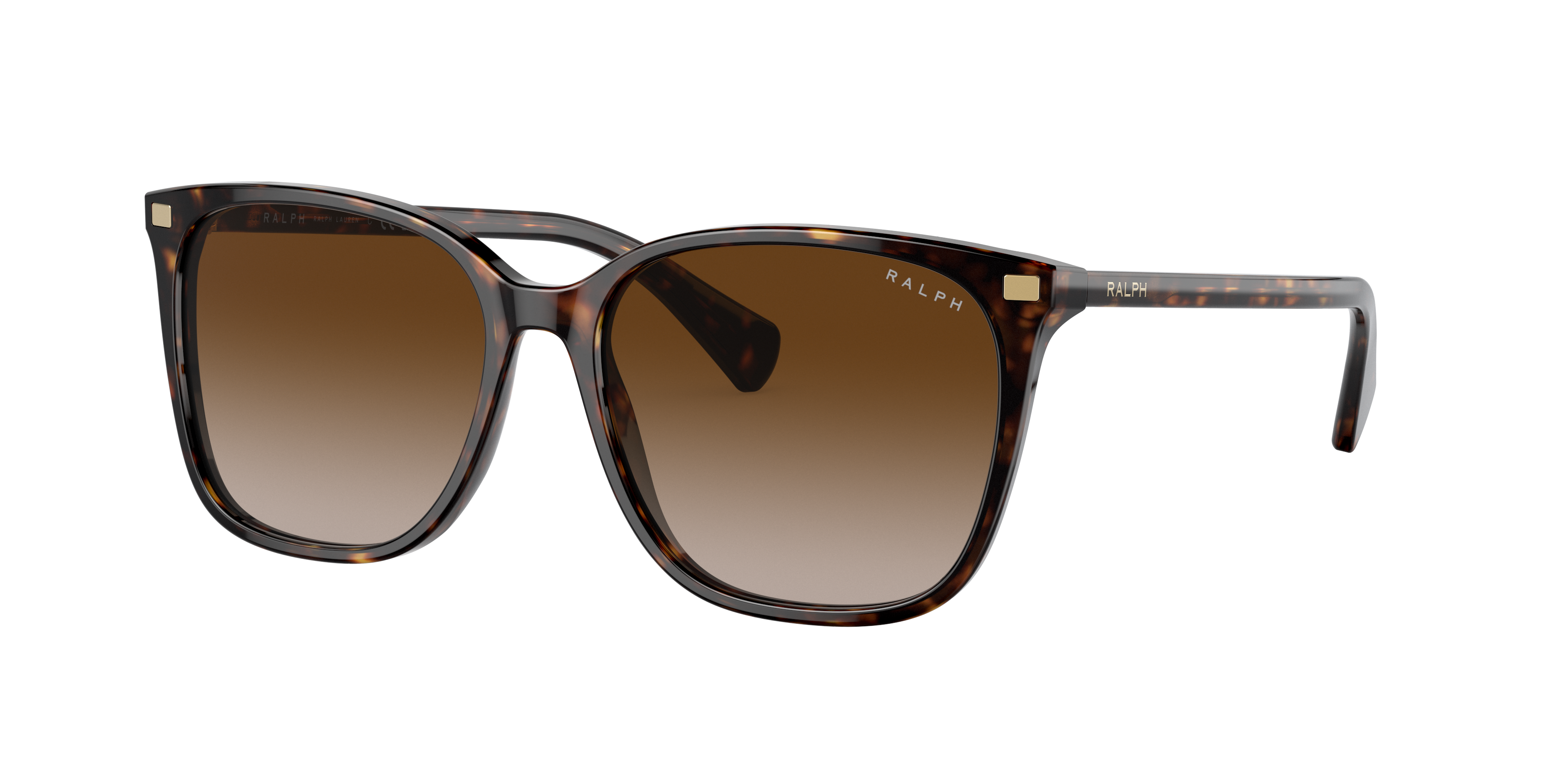 Ralph by Ralph Lauren RA5293 in Shiny Dark Havana, three-quarter view #Colour_Shiny Dark Havana