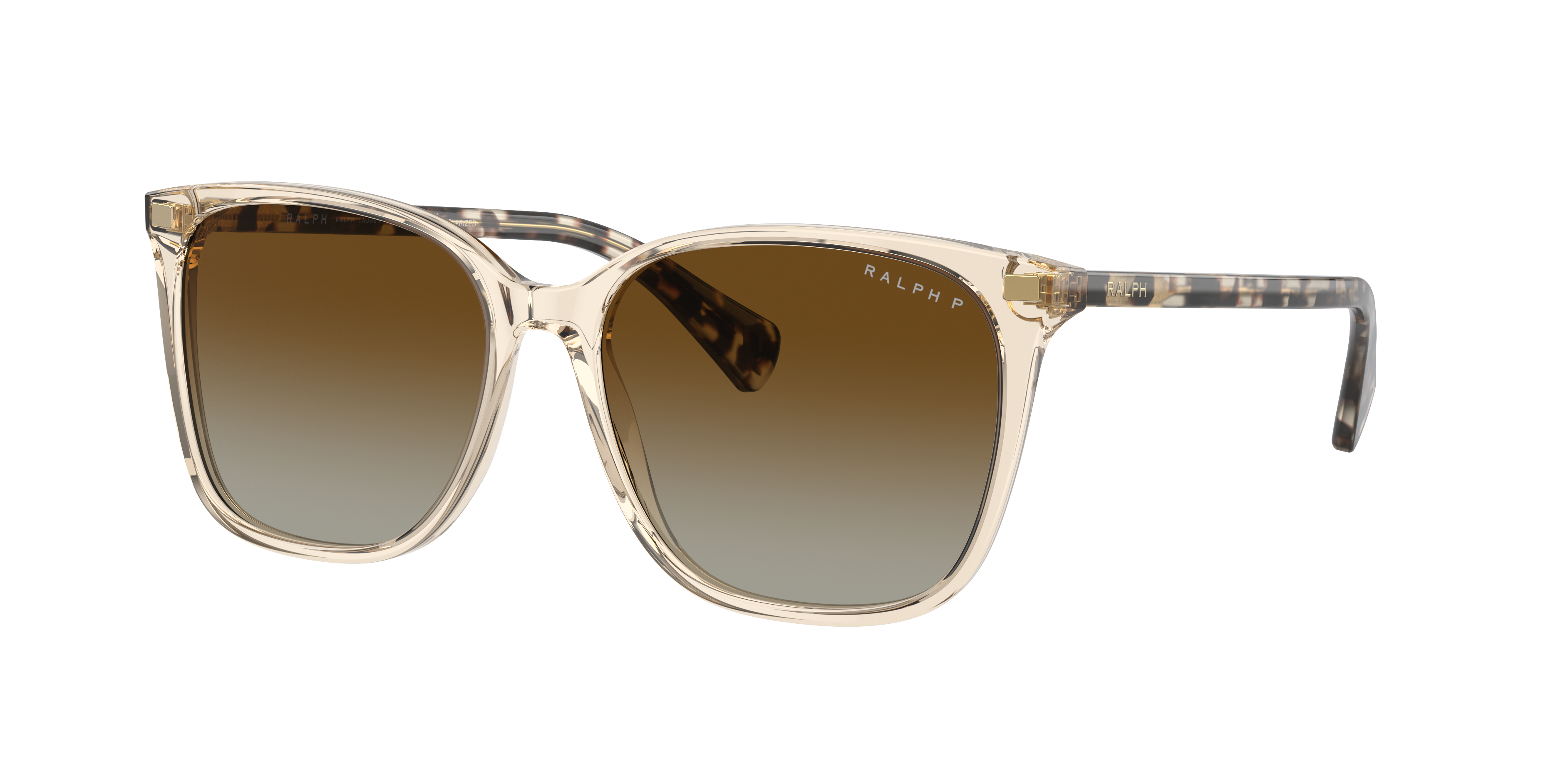 Ralph by Ralph Lauren RA5293 in Shiny Transparent Brown, three-quarter view #Colour_Shiny Transparent Brown