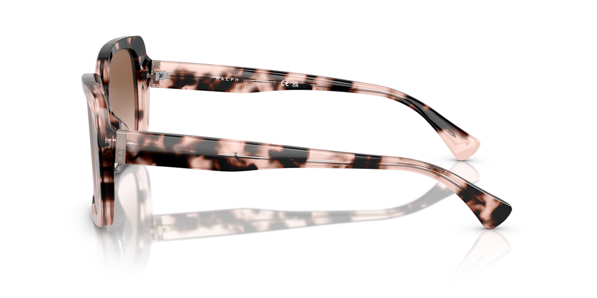 Ralph by Ralph Lauren RA5298U in Shiny Pink Havana, side view #Colour_Shiny Pink Havana / Gradient Brown (605813)