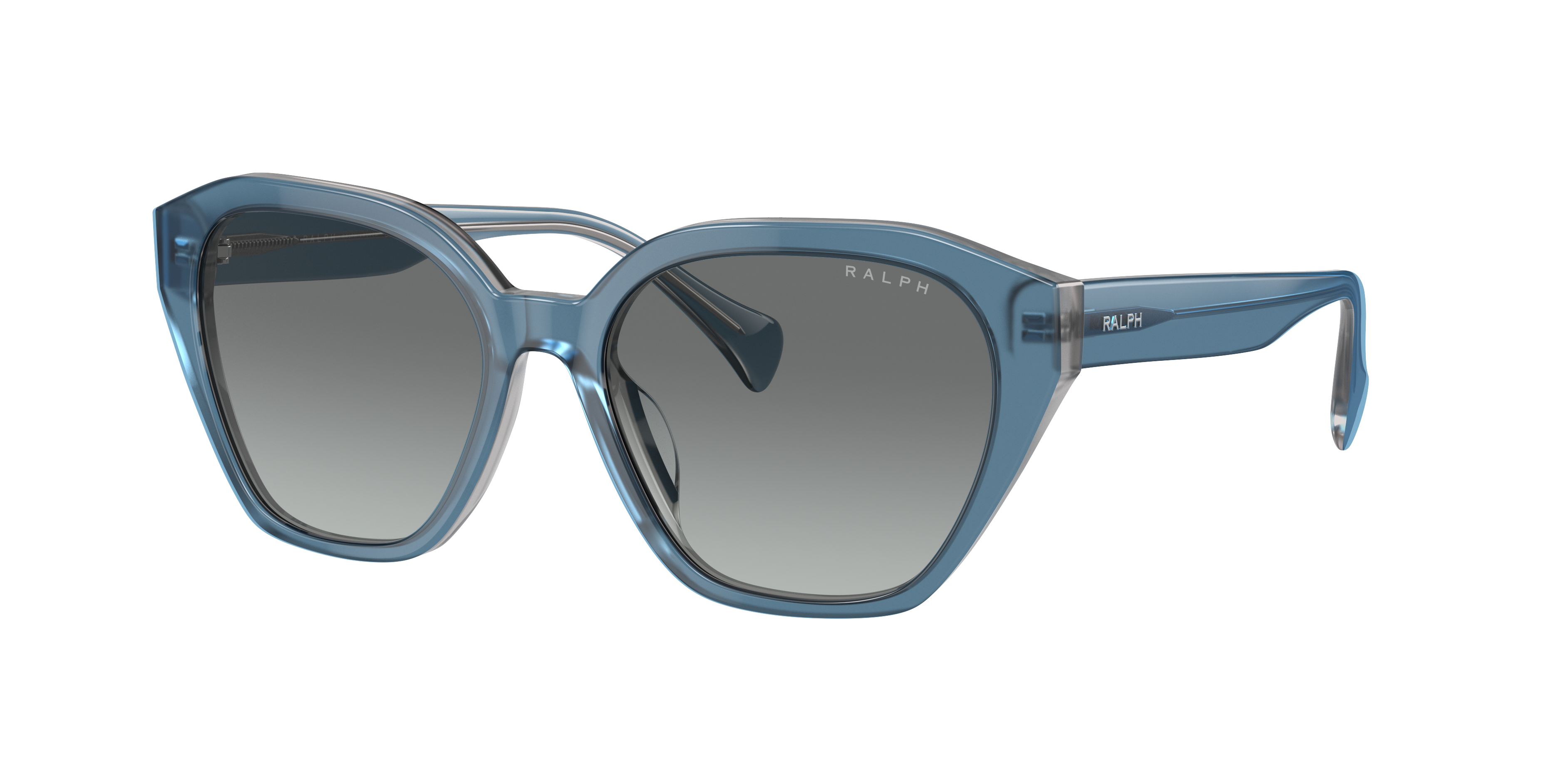 Ralph by Ralph Lauren RA5315U in Shiny Blue On Milky Grey, three-quarter view #Colour_Shiny Blue On Milky Grey
