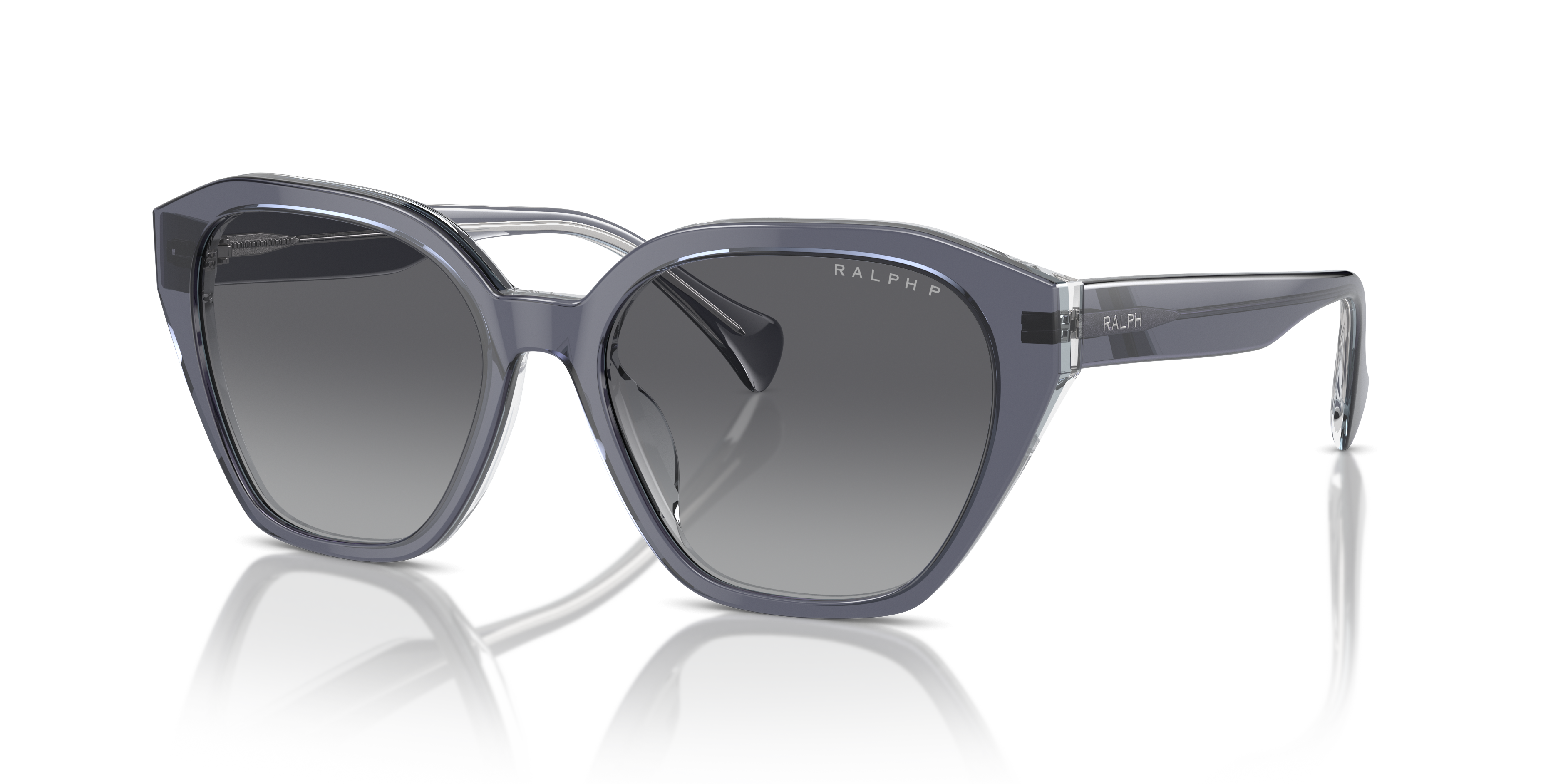 Ralph by Ralph Lauren RA5315U in Transparent Grey, three-quarter view #Colour_Transparent Grey