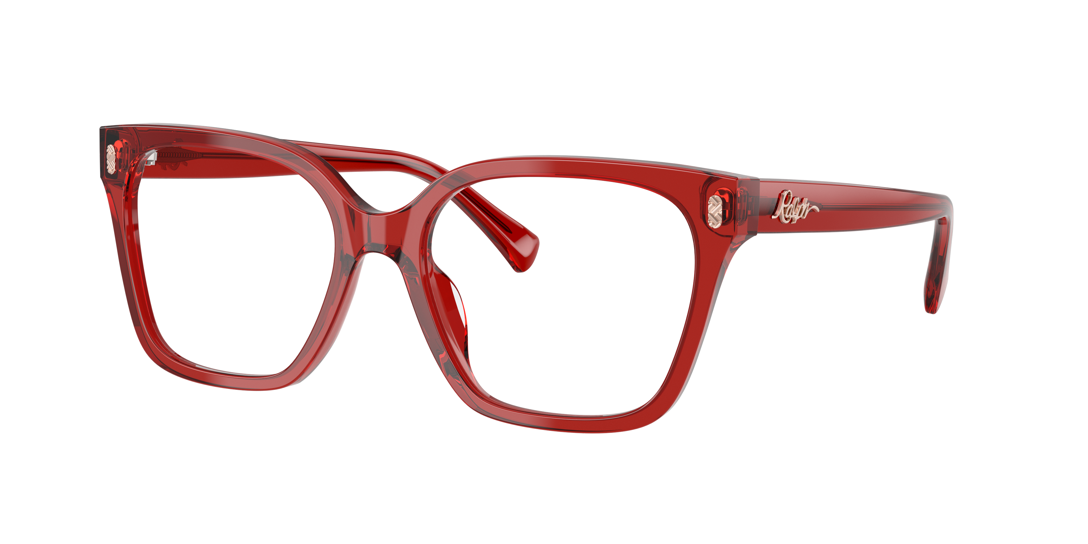 Ralph by Ralph Lauren RA7158U - Shiny Transparent Burgundy, three-quarter view #Colour_Shiny Transparent Burgundy