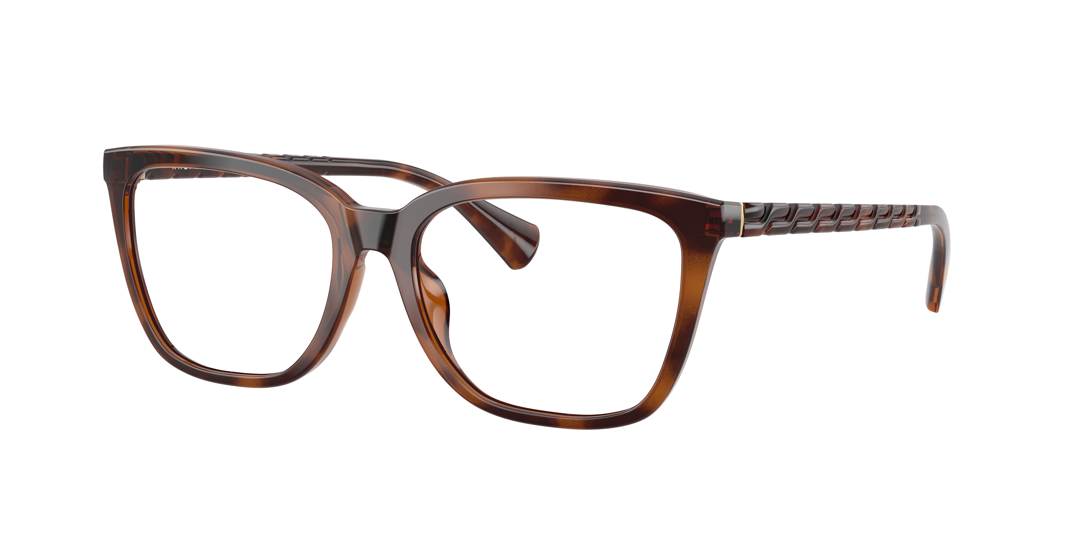 Ralph by Ralph Lauren RA7178U - Shiny Dark Havana, three-quarter view #Colour_Shiny Dark Havana