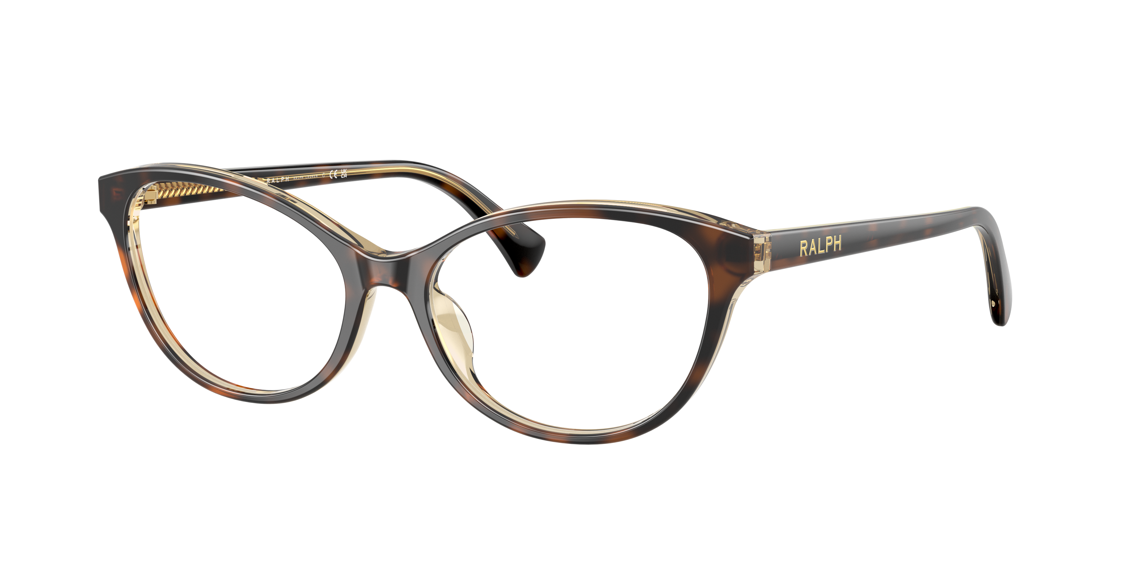 Ralph by Ralph Lauren RA7186U - Transparent Dark Tortoise, three-quarter view #Colour_Transparent Dark Tortoise
