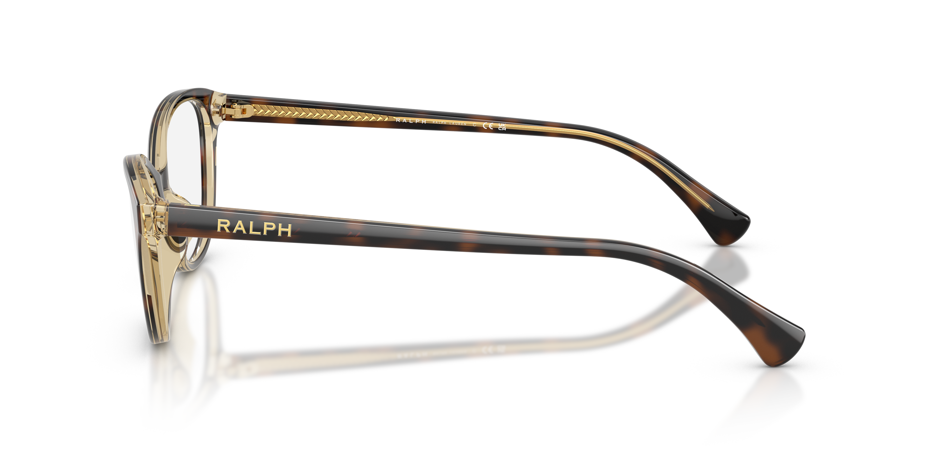 Ralph by Ralph Lauren RA7186U - Transparent Dark Tortoise, side view #Colour_Transparent Dark Tortoise