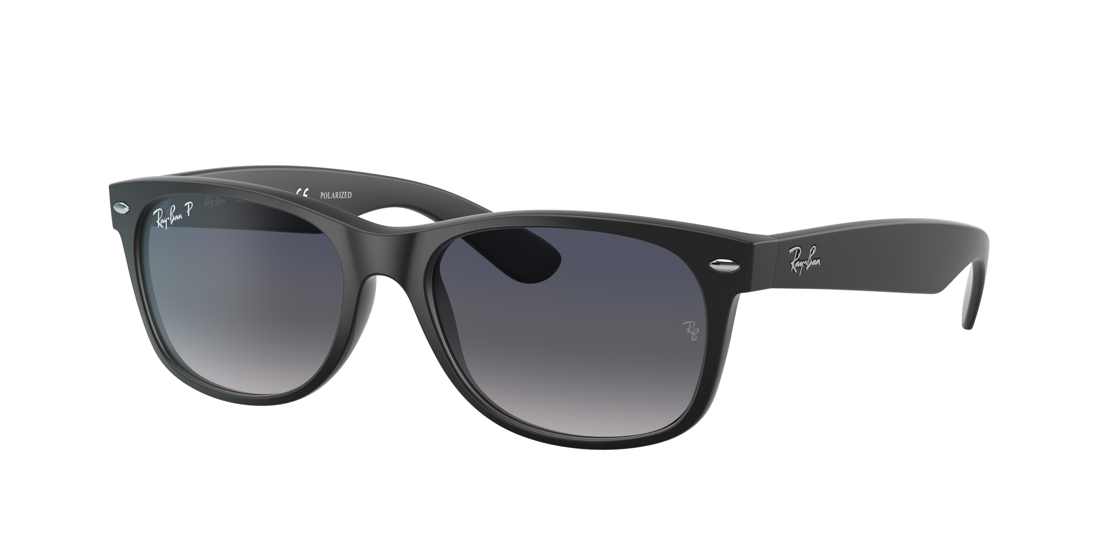 Ray-Ban New Wayfarer RB2132 in Black (601S78), three-quarter view #Colour_Black (601S78)