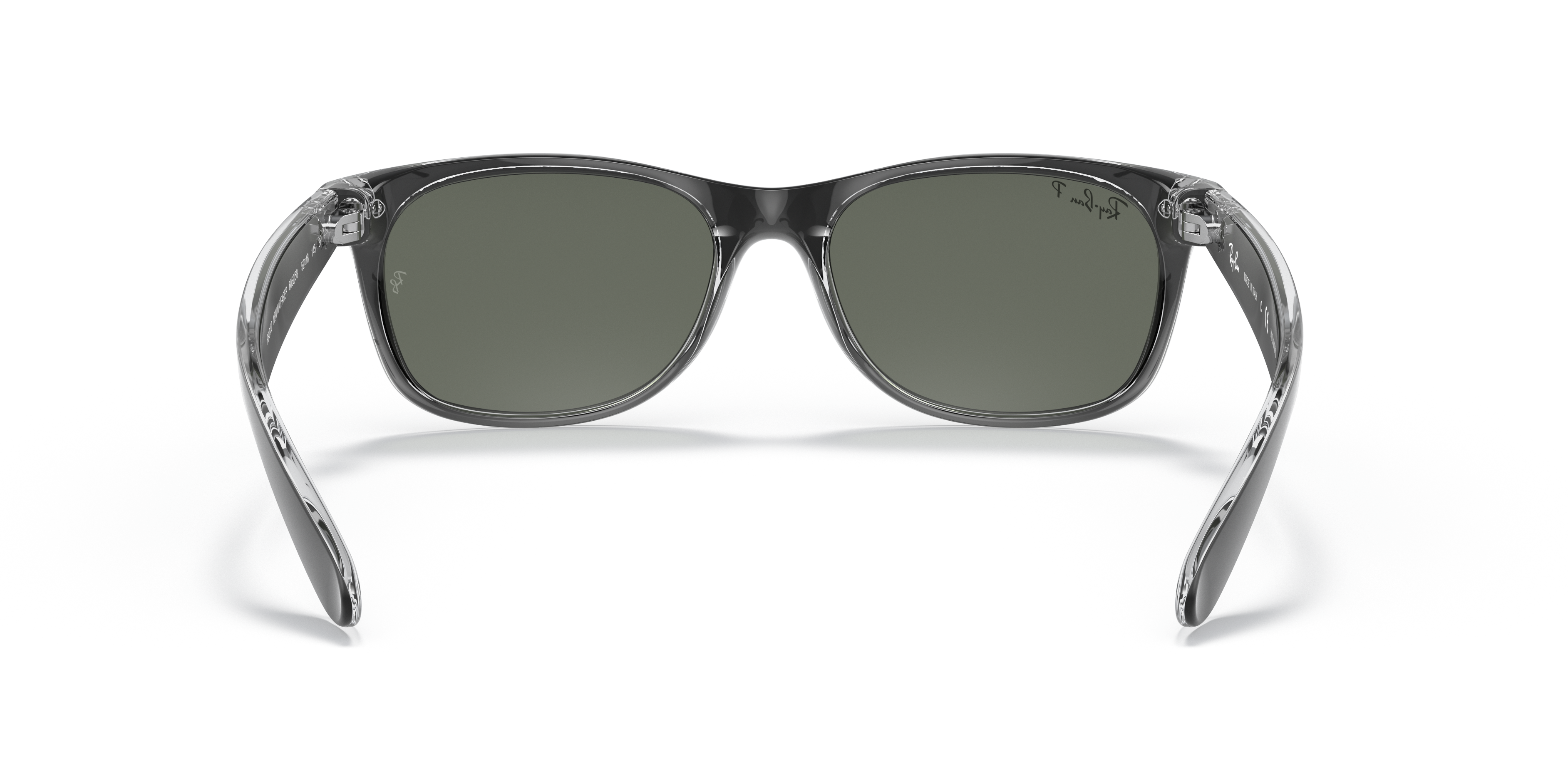 Ray-Ban New Wayfarer RB2132 in Black On Transparent (605258), back view #Colour_Black On Transparent (605258)