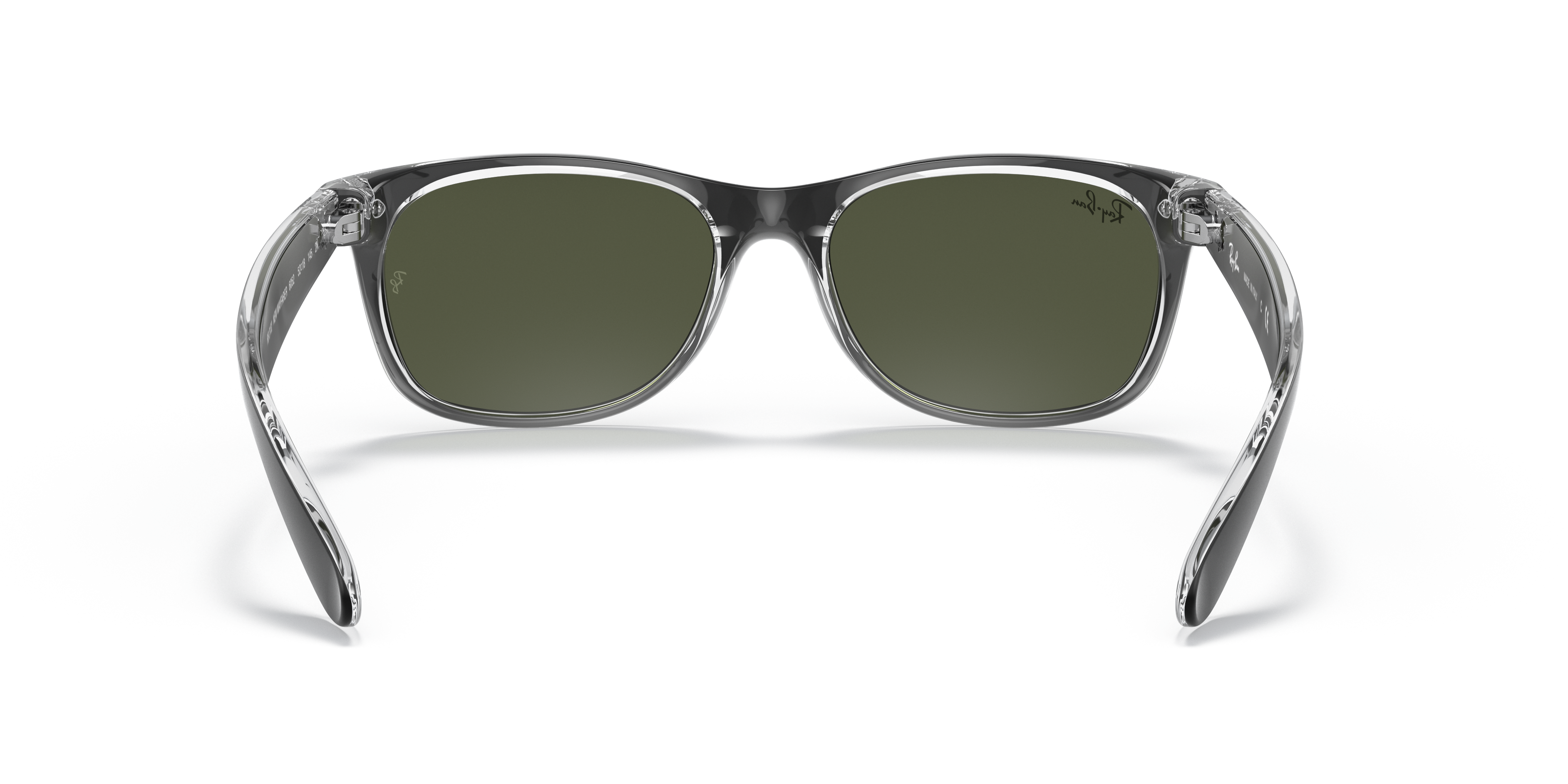 Ray-Ban New Wayfarer RB2132 in Black On Transparent (6052), back view #Colour_Black On Transparent (6052)