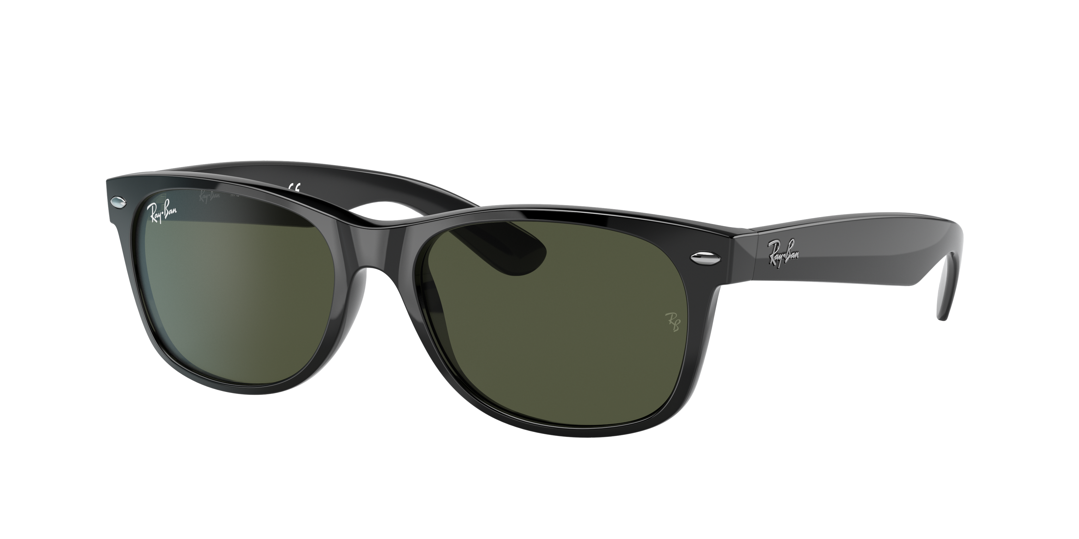 Ray-Ban New Wayfarer RB2132 in Black (901L), three-quarter view #Colour_Black (901L)