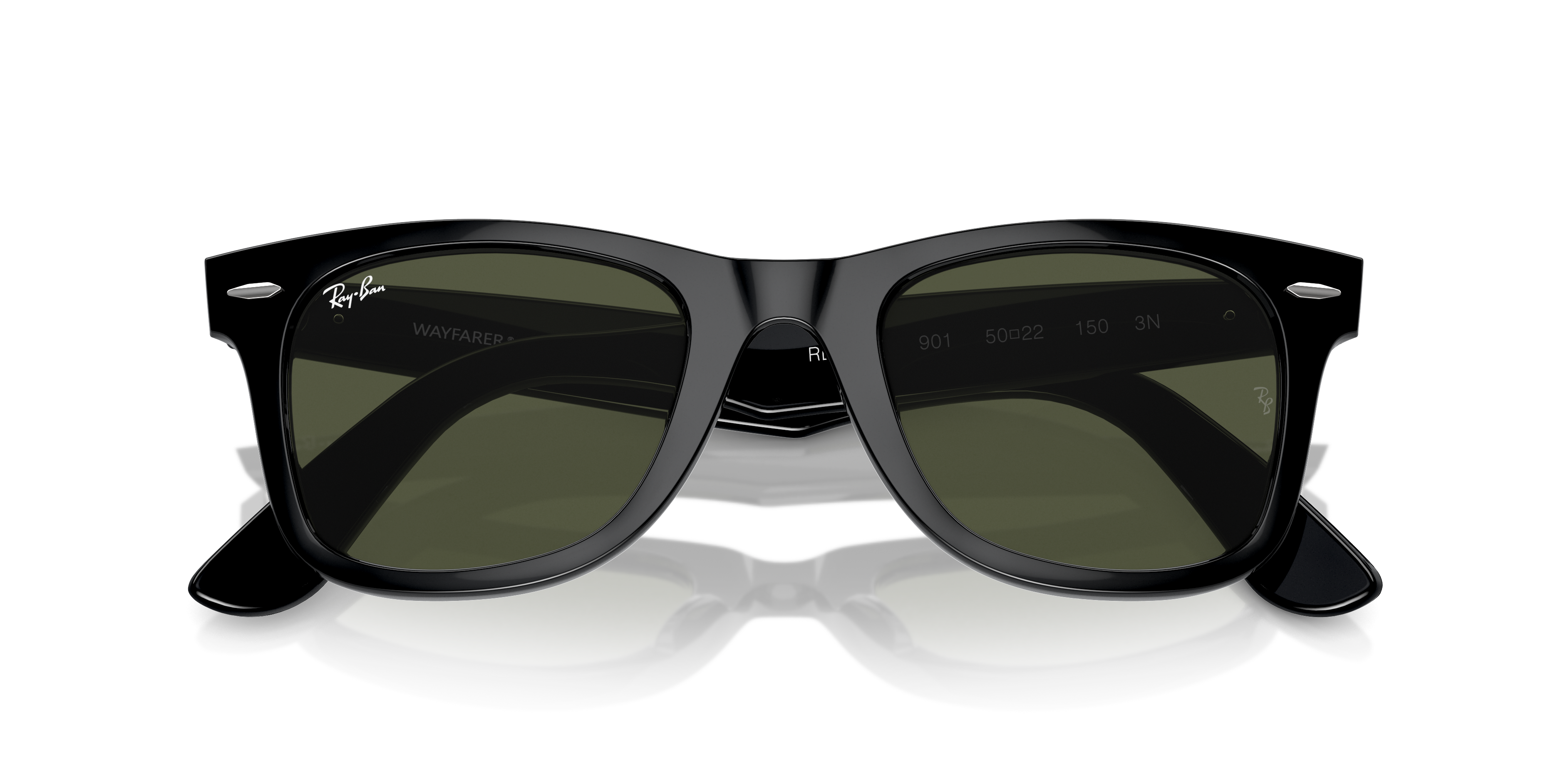 Ray-Ban Wayfarer RB2140 in Black, front detail view #Colour_Black