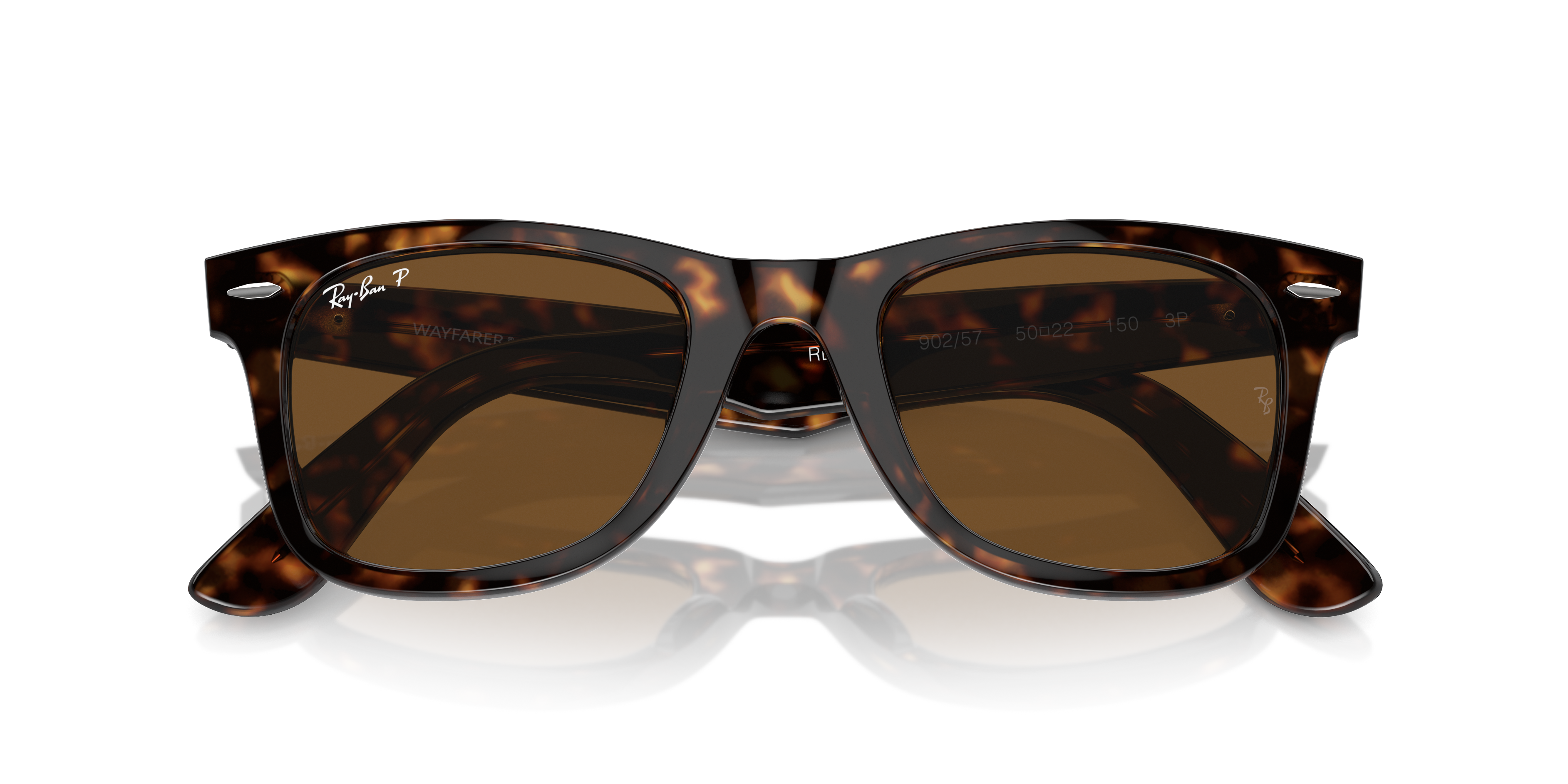Ray-Ban Wayfarer RB2140 in Tortoise, front detail view #Colour_Tortoise