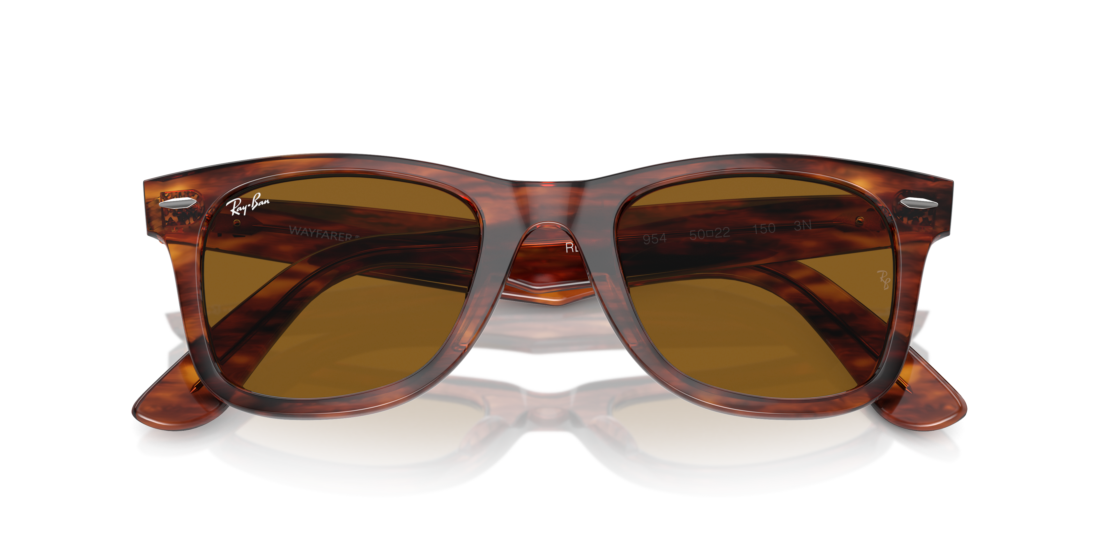 Ray-Ban Wayfarer RB2140 in Striped Havana, front detail view #Colour_Striped Havana