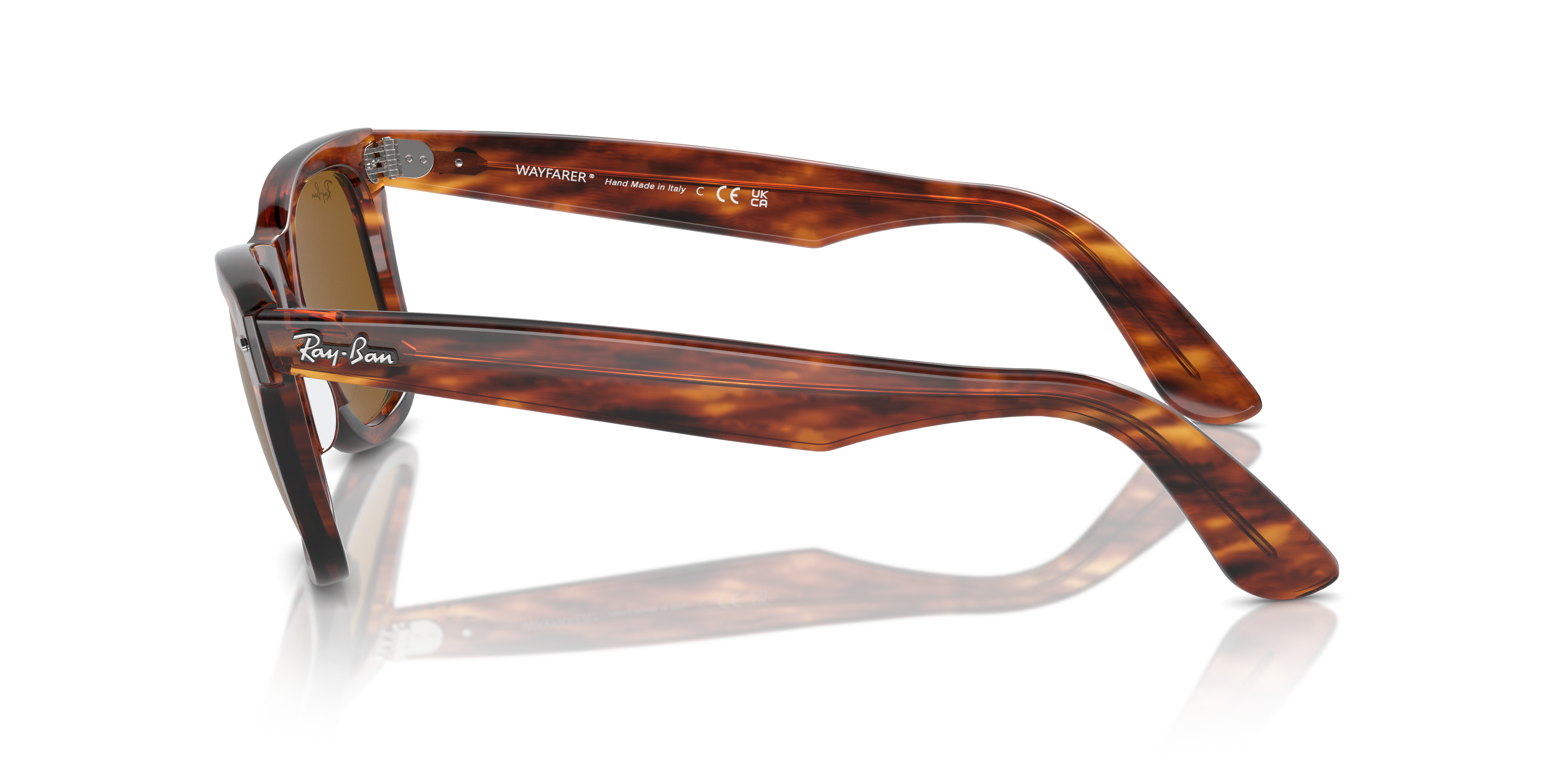 Ray-Ban Wayfarer RB2140 in Striped Havana, side view #Colour_Striped Havana