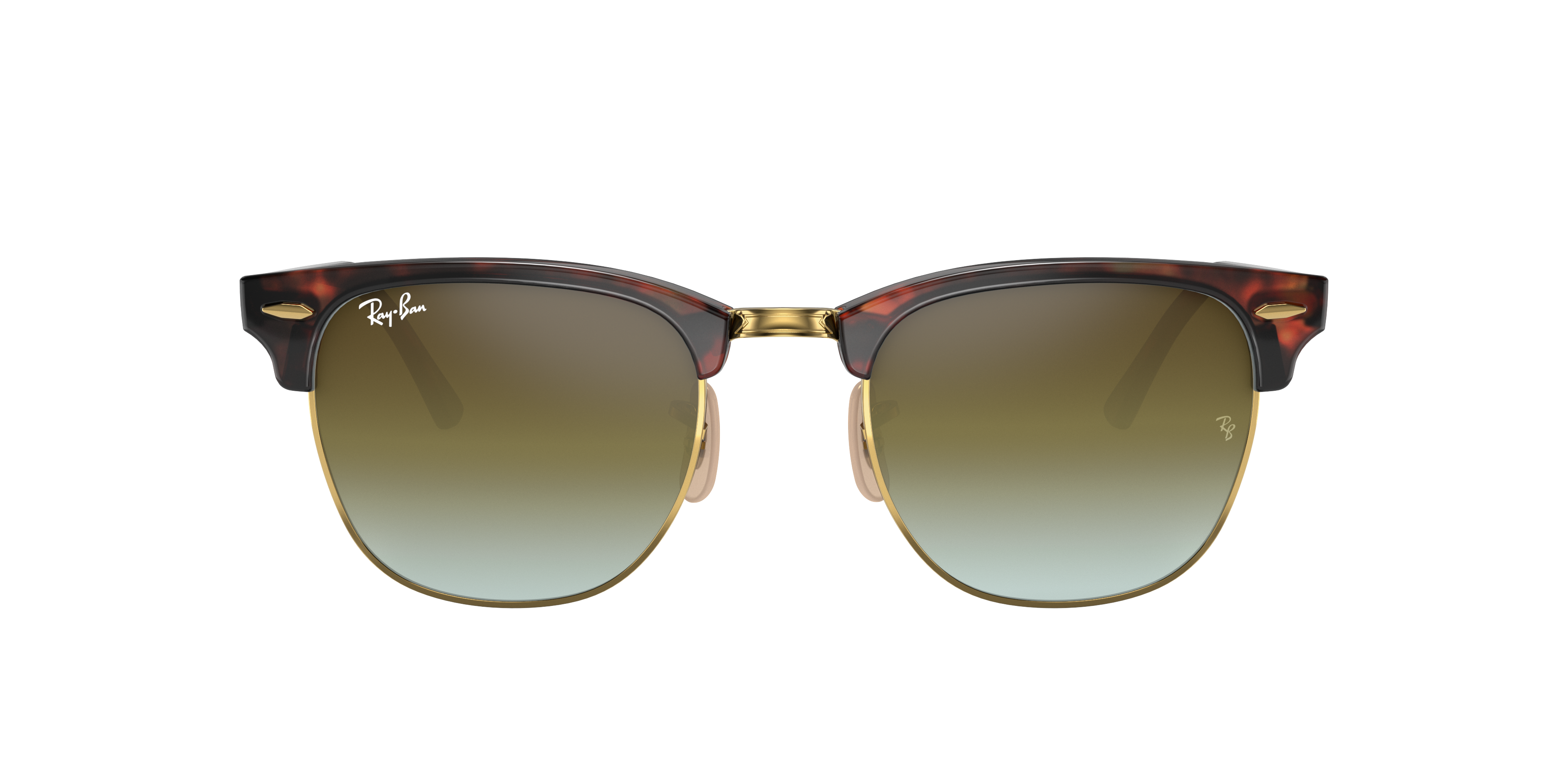 Ray-Ban Clubmaster RB3016 in Tortoise On Gold (990), front view #Colour_Tortoise On Gold (990)