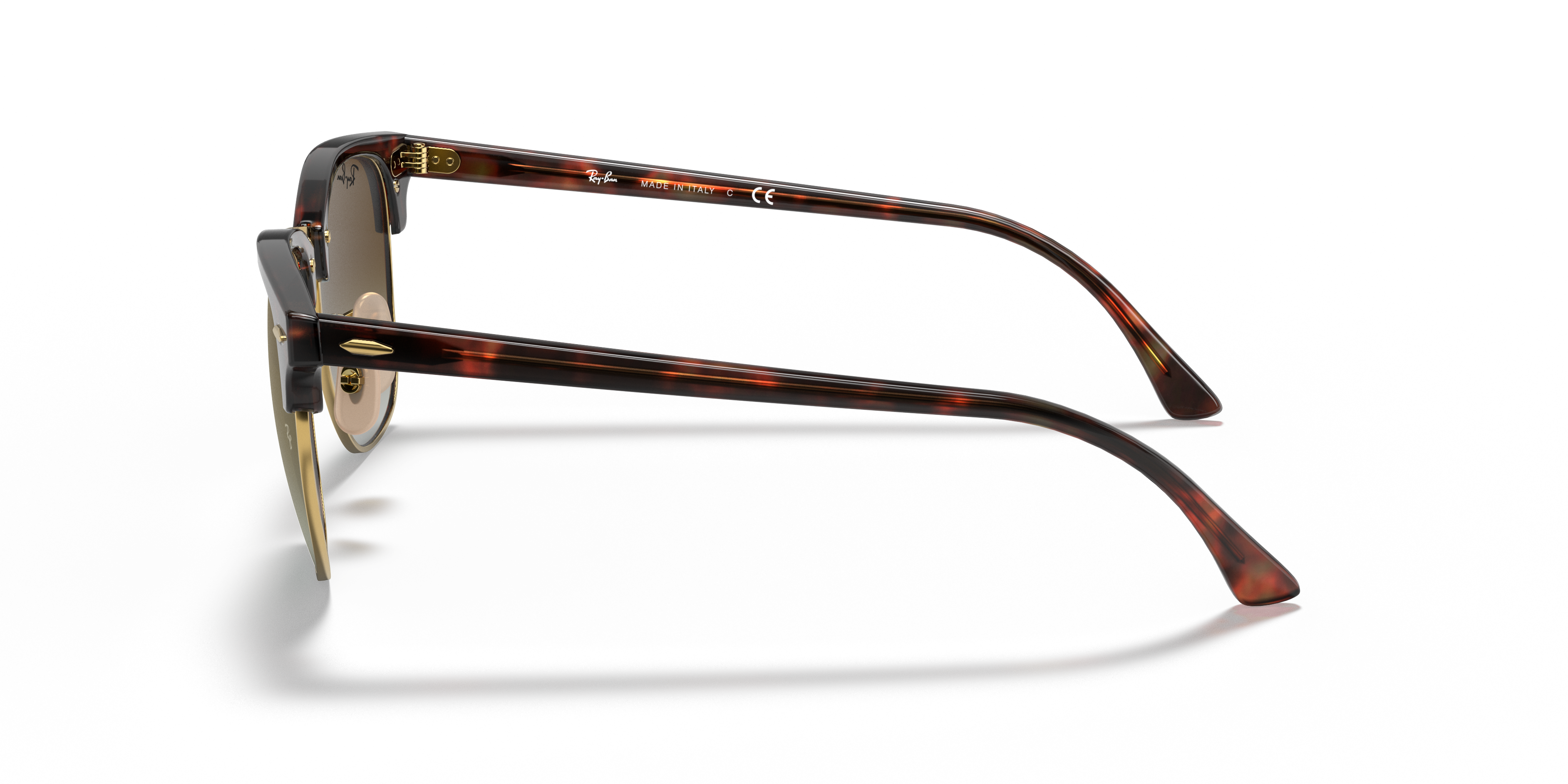 Ray-Ban Clubmaster RB3016 in Tortoise On Gold (990), side view #Colour_Tortoise On Gold (990/9J)