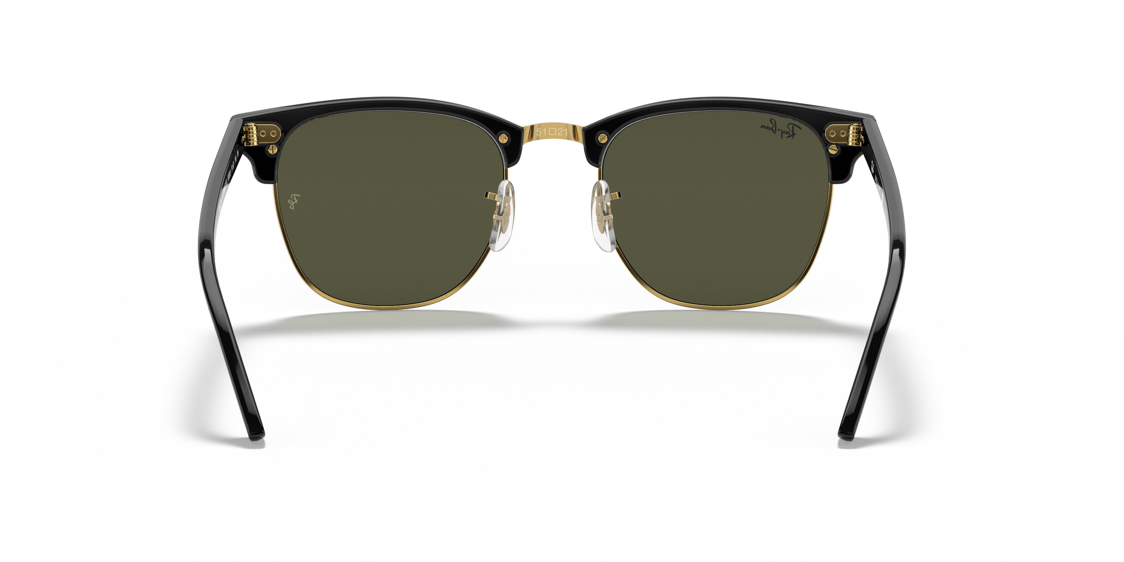 Ray-Ban Clubmaster RB3016 in Black On Gold, back view #Colour_Black On Gold