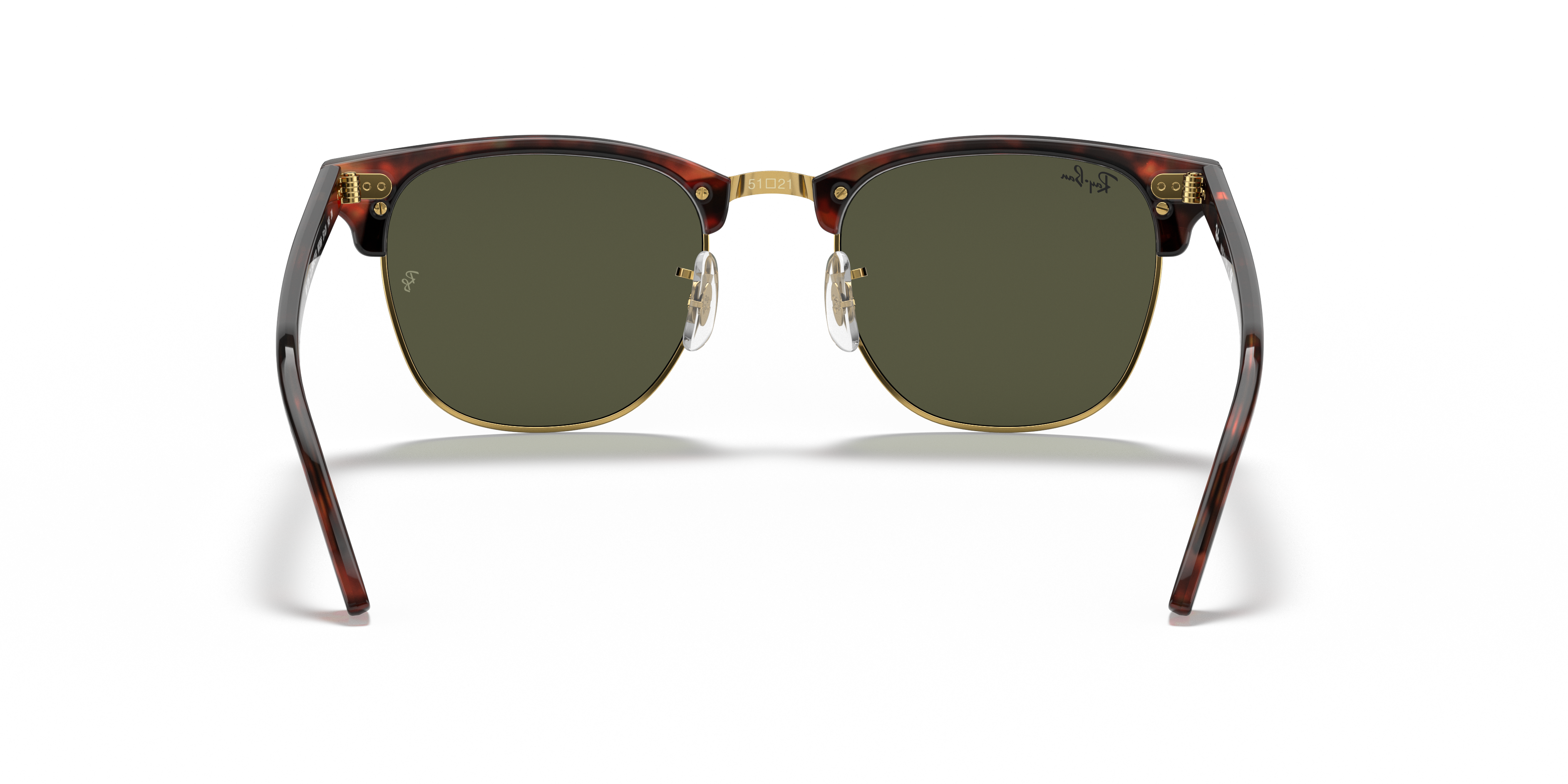 Ray-Ban Clubmaster RB3016 in Tortoise On Gold (W0366), back view #Colour_Tortoise On Gold (W0366)