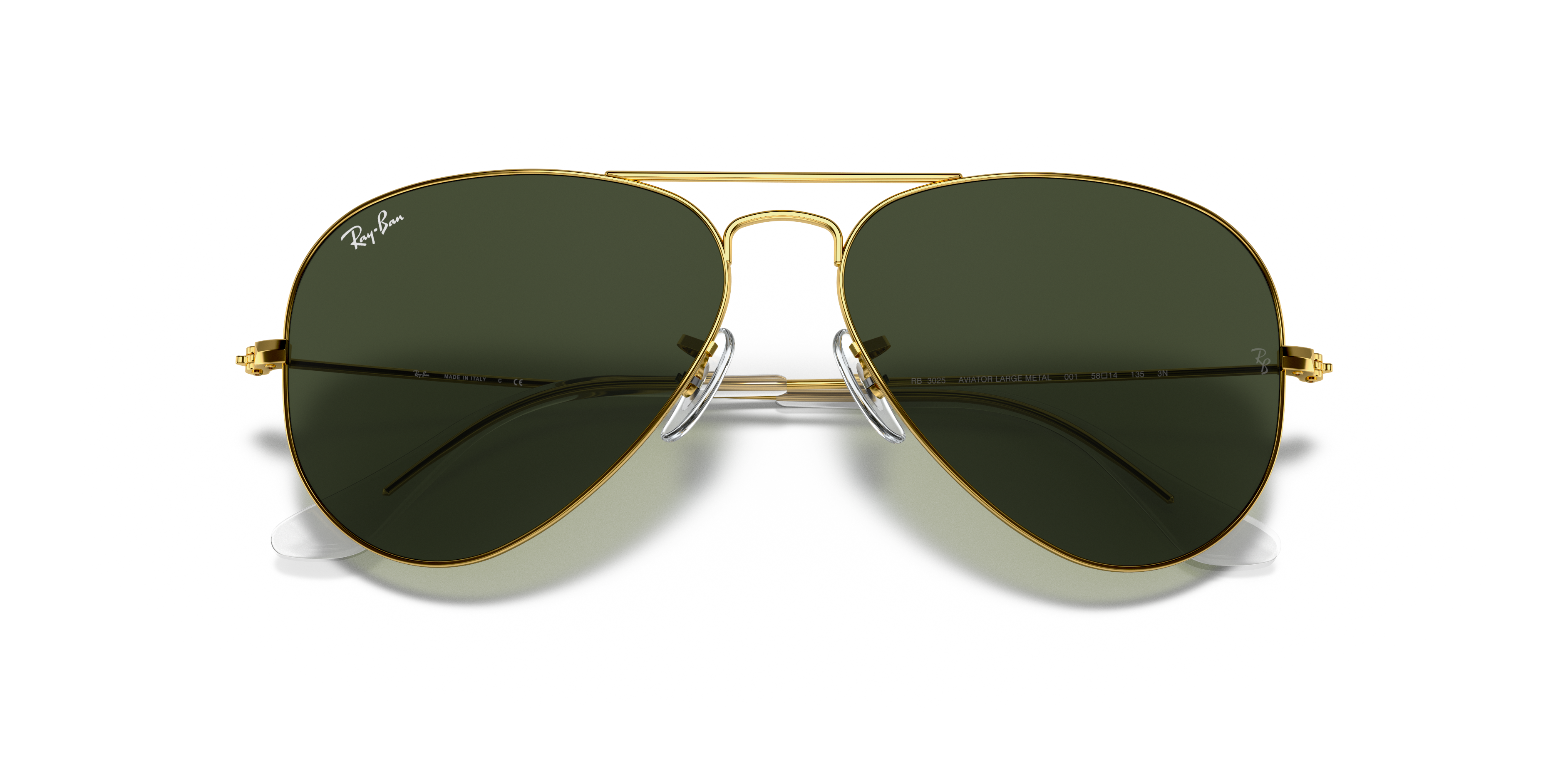 Ray-Ban Aviator RB3025 in Gold (001), front detail view #Colour_Gold (001)