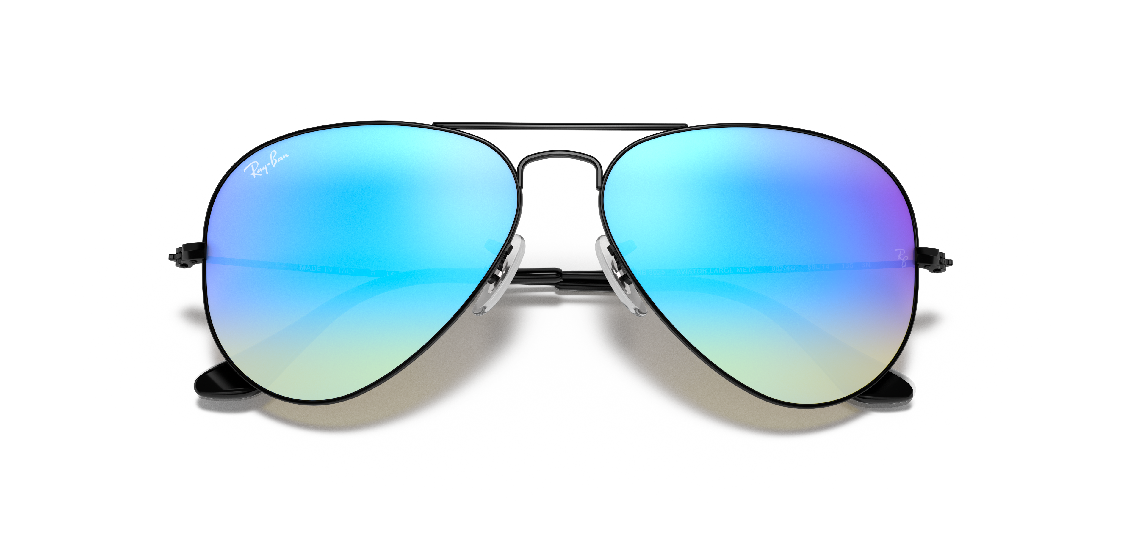 Ray-Ban Aviator RB3025 in Black (002), front detail view #Colour_Black (002)