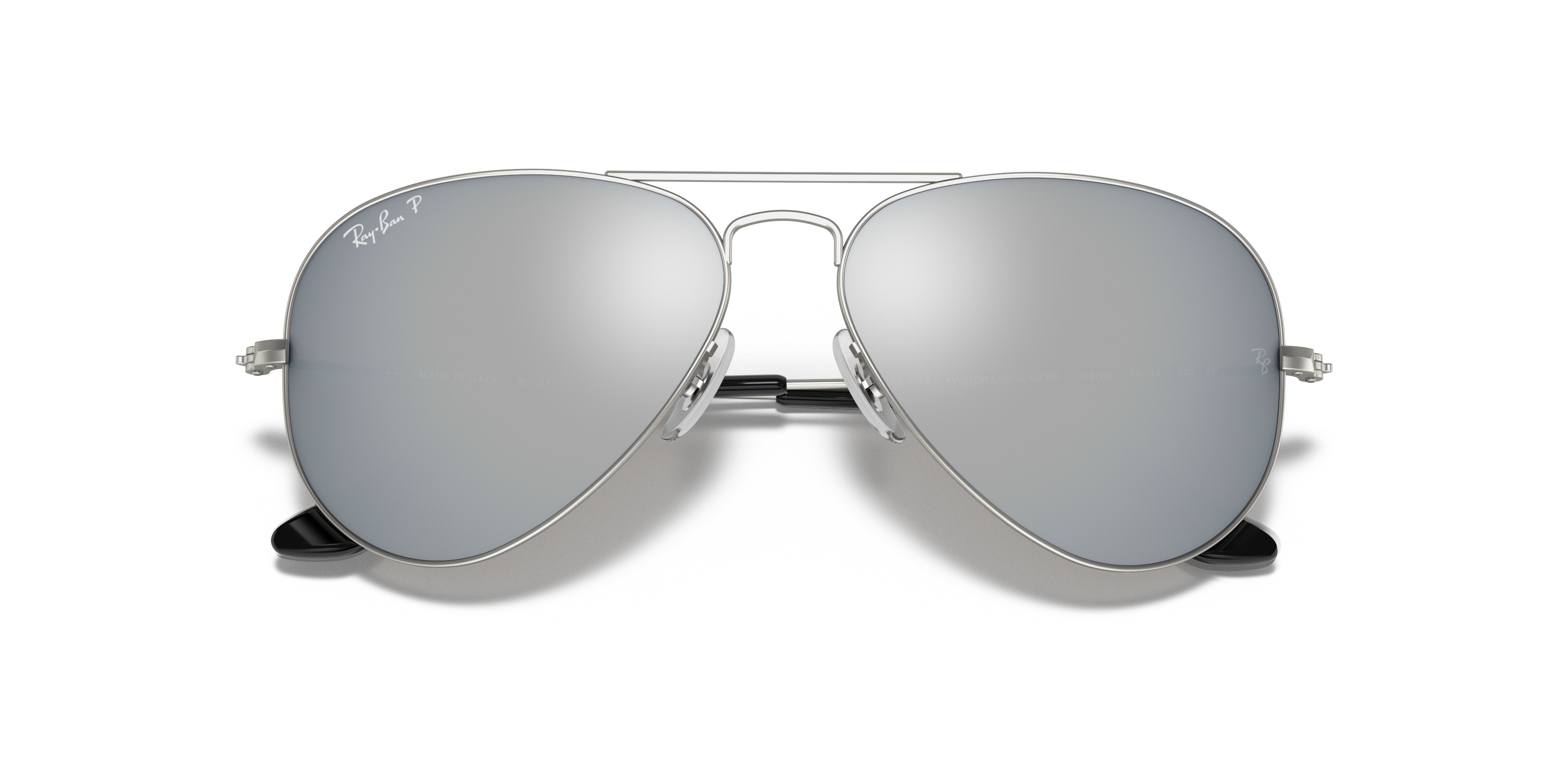 Ray-Ban Aviator RB3025 in Silver (019), front detail view #Colour_Silver (019)