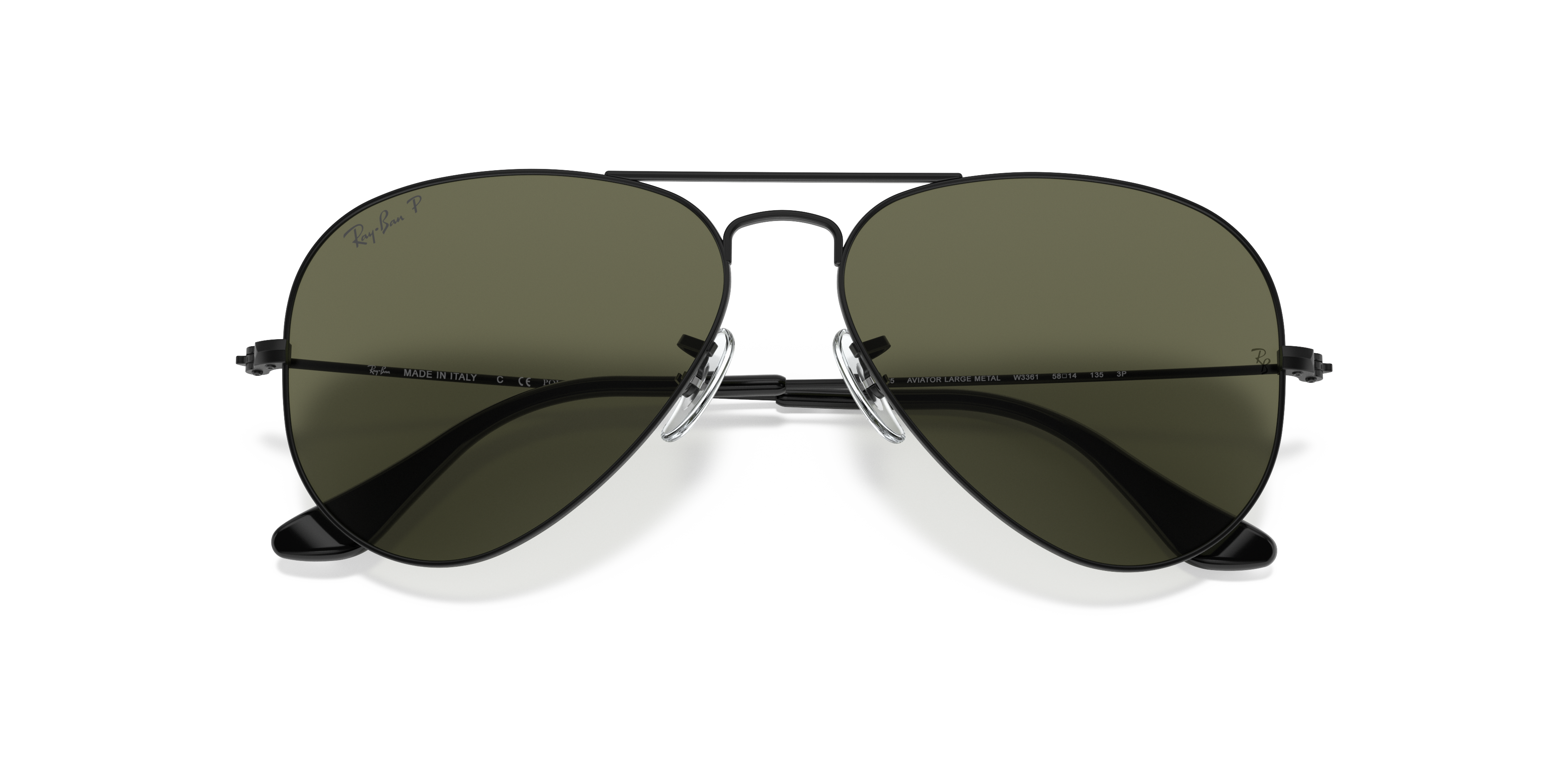 Ray-Ban Aviator RB3025 in Black (W3361), front detail view #Colour_Black (W3361)