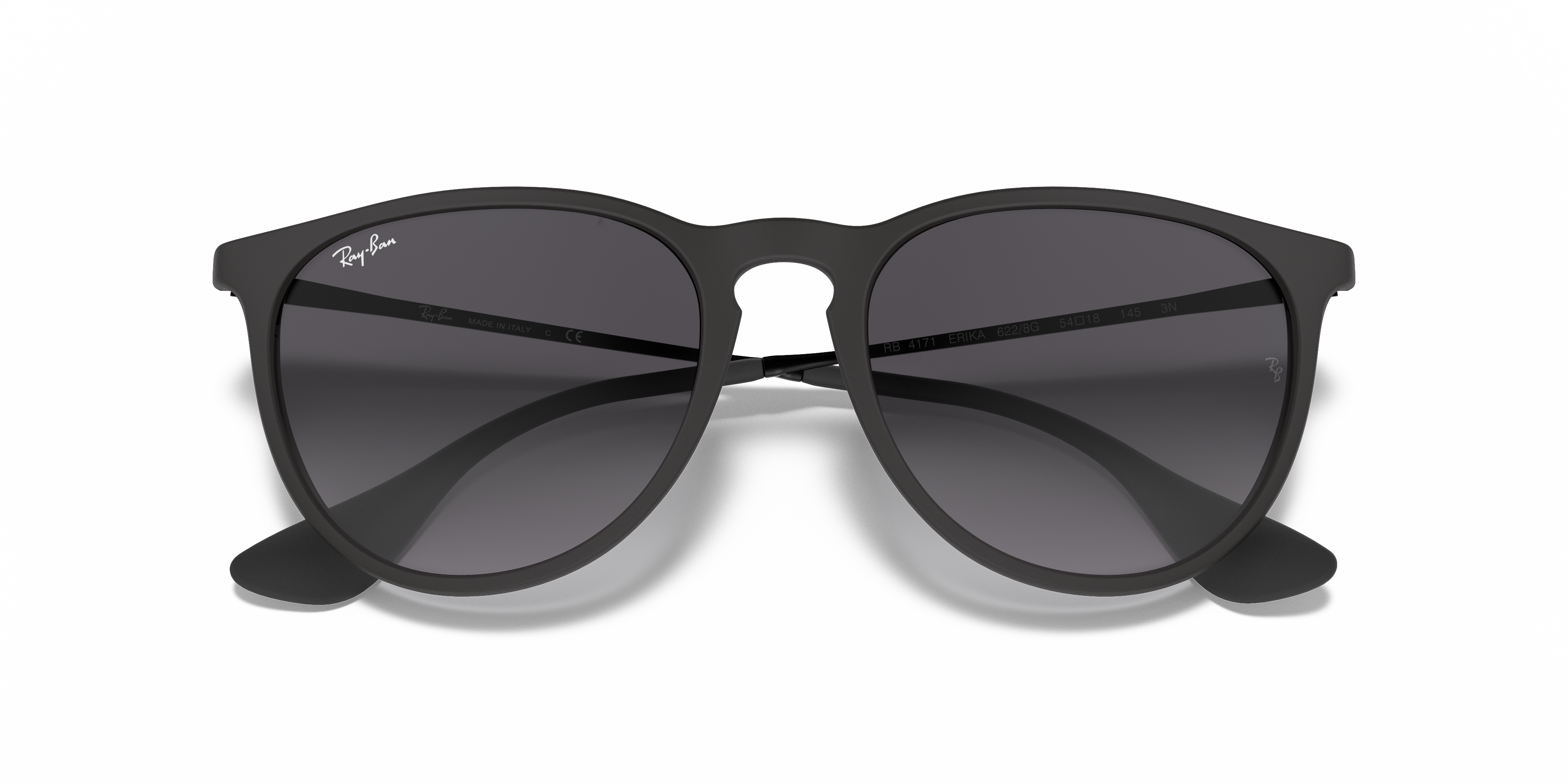 Ray-Ban Erika RB4171 in Rubber Black, front detail view #Colour_Rubber Black