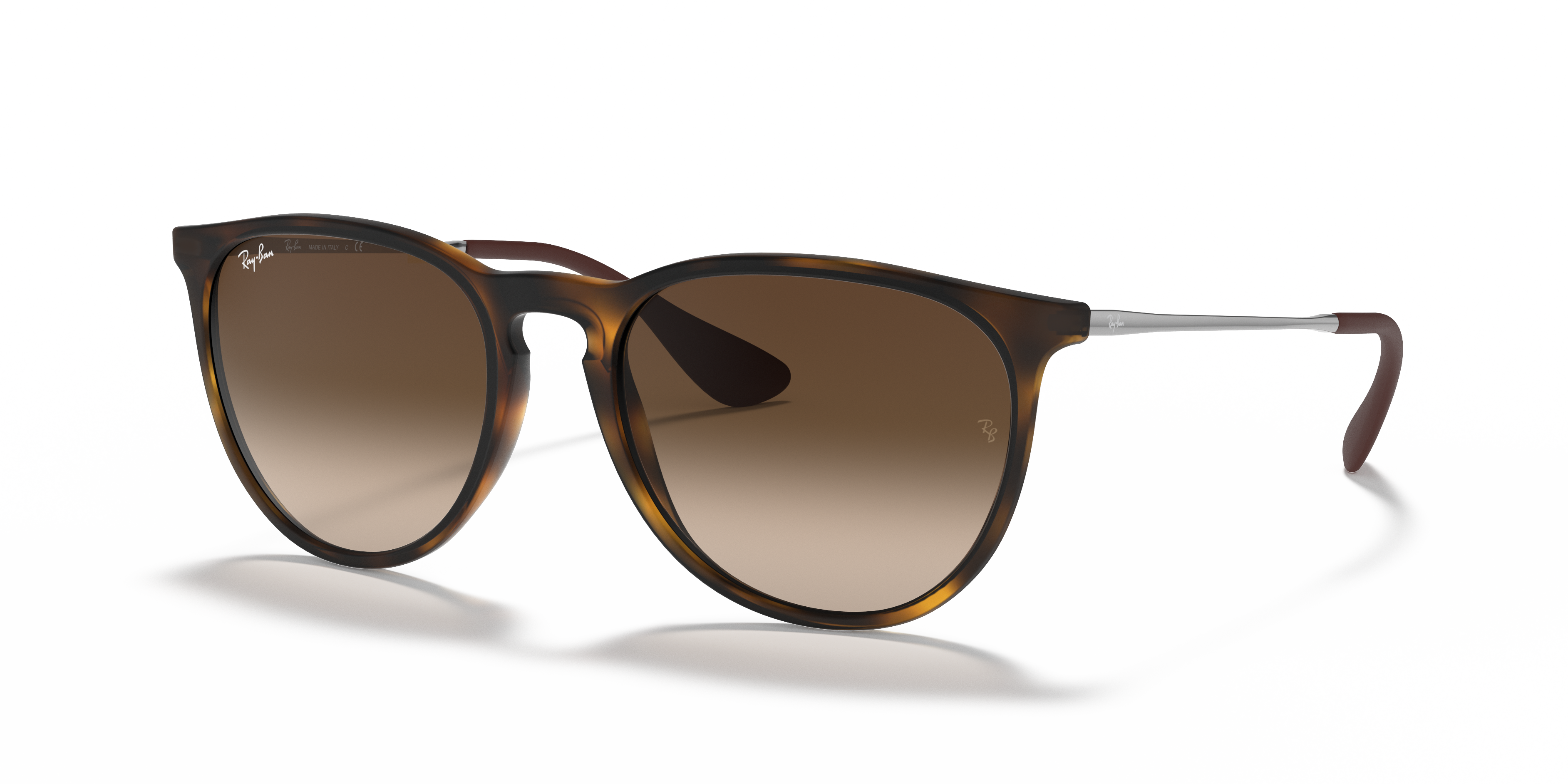Ray-Ban Erika RB4171 in Rubber Havana, three-quarter view #Colour_Rubber Havana