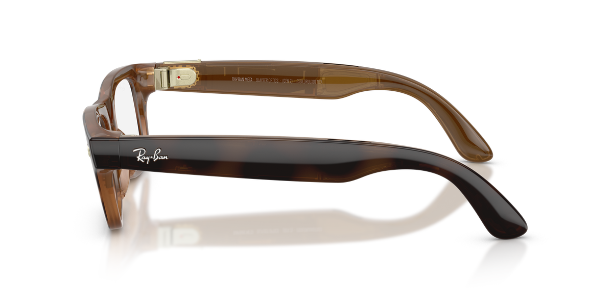 Ray-Ban Meta Blayzer Optics RW7001 in Havana, side view #Colour_Havana (8528)