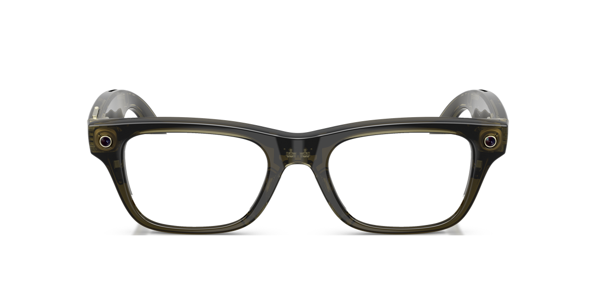 Ray-Ban Meta Blayzer Optics RW7001 in Transparent Dark Olive, front view #Colour_Transparent Dark Olive (8530)