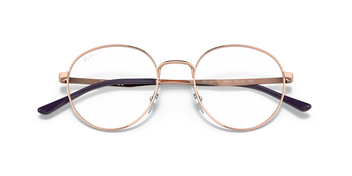 Ray-Ban RB3681V in Rose Gold, front detail view #Colour_Rose Gold (3094)