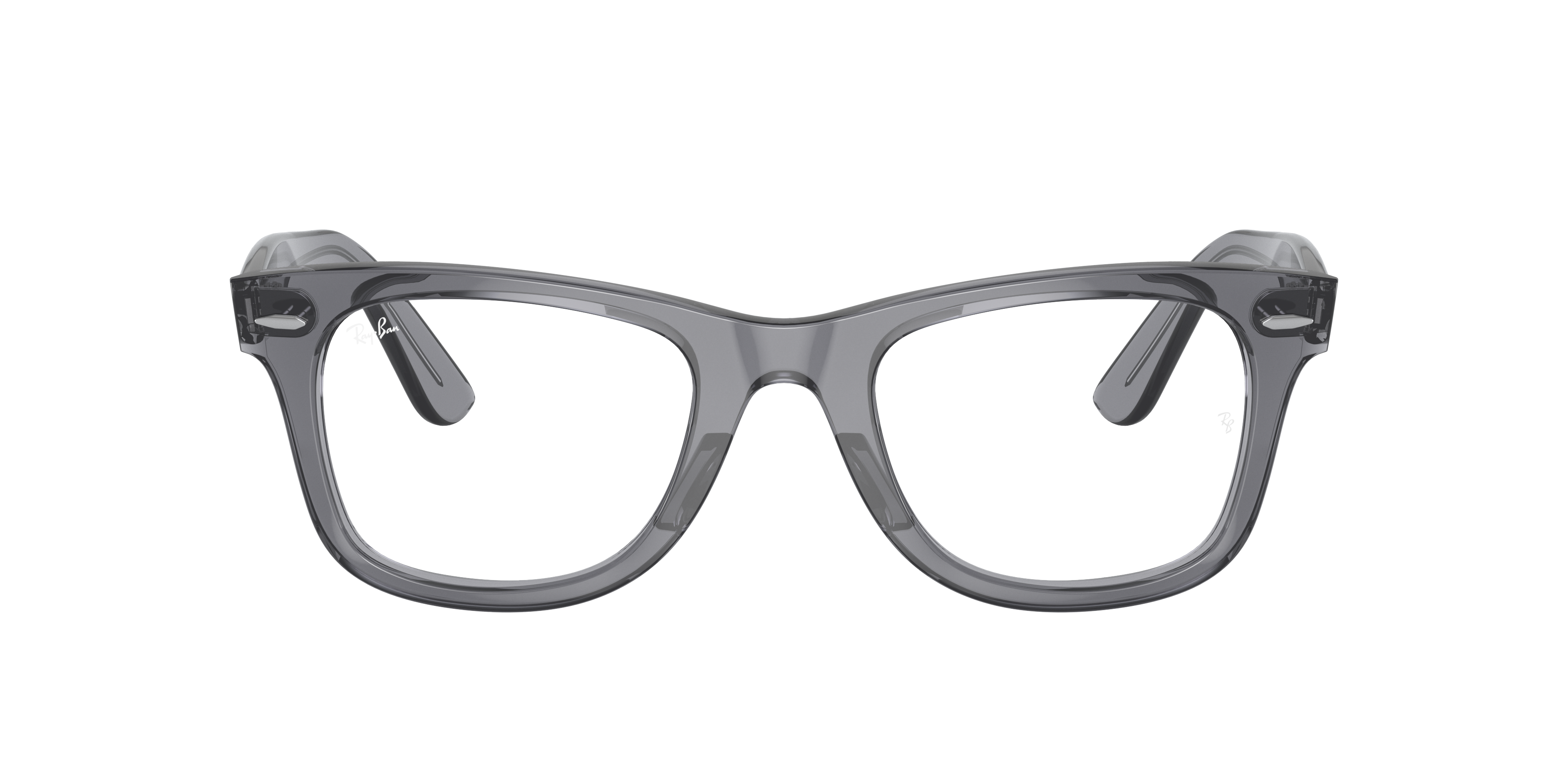 Ray-Ban Wayfarer Ease RX4340V in Transparent Grey, front view #Colour_Transparent Grey