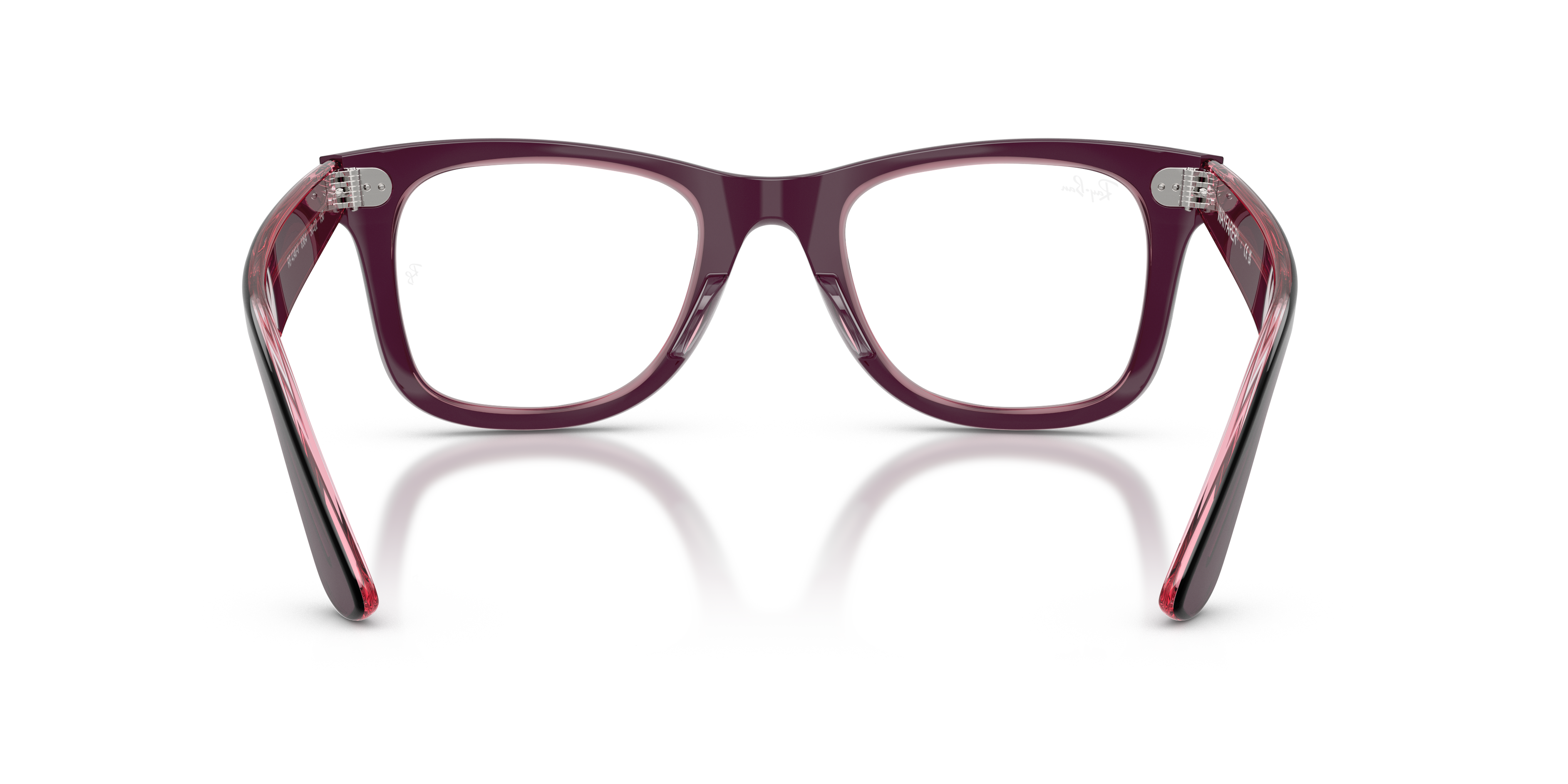 Ray-Ban Wayfarer Ease RX4340V in Violet On Transparent Pink, back view #Colour_Violet On Transparent Pink