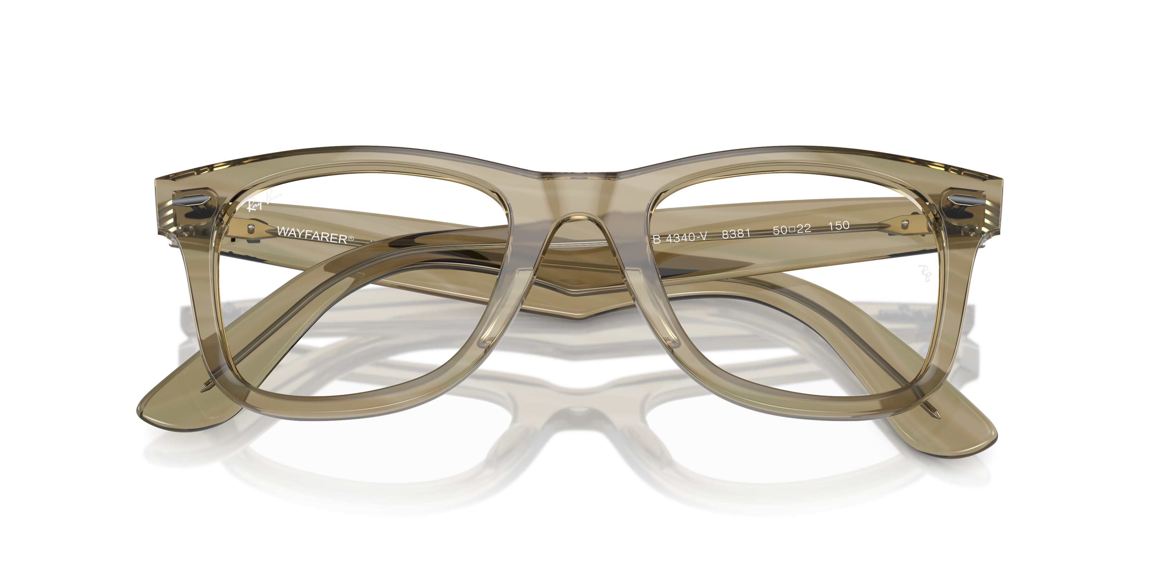 Ray-Ban Wayfarer Ease RX4340V in Photo Striped Grey, front detail view #Colour_Photo Striped Grey
