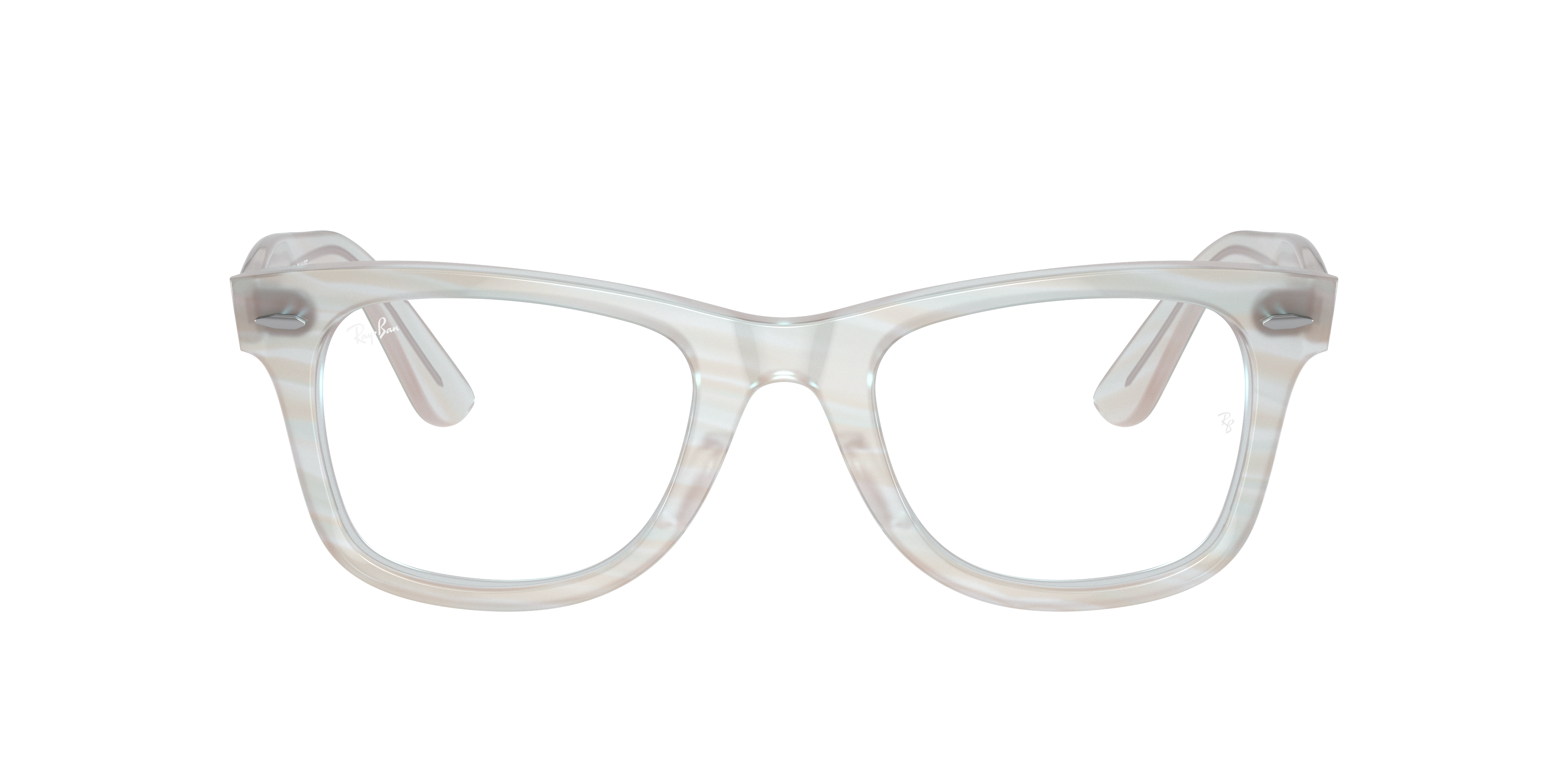 Ray-Ban Wayfarer Ease RX4340V in Photo Striped Light Blue, front view #Colour_Photo Striped Light Blue
